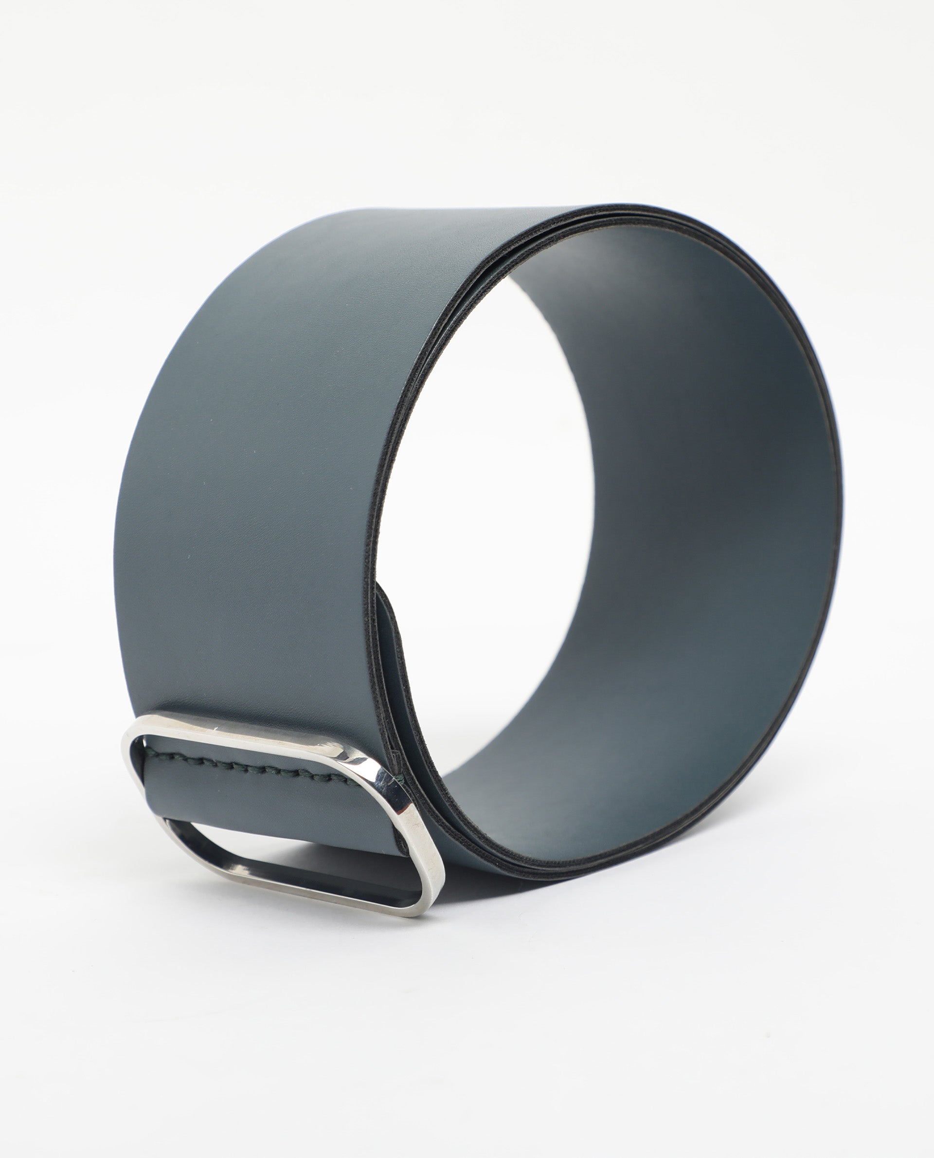 Rareism Women Abandon Dark Teal Solid Leather Belt