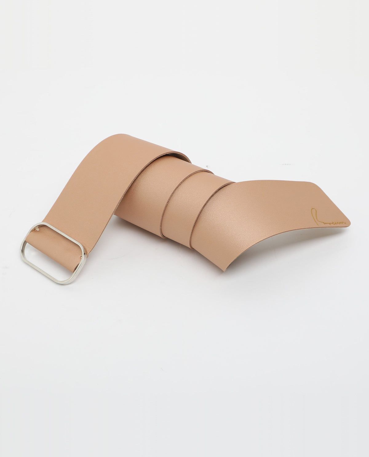Rareism Women Abandon Metalic Brown Solid Leather Belt
