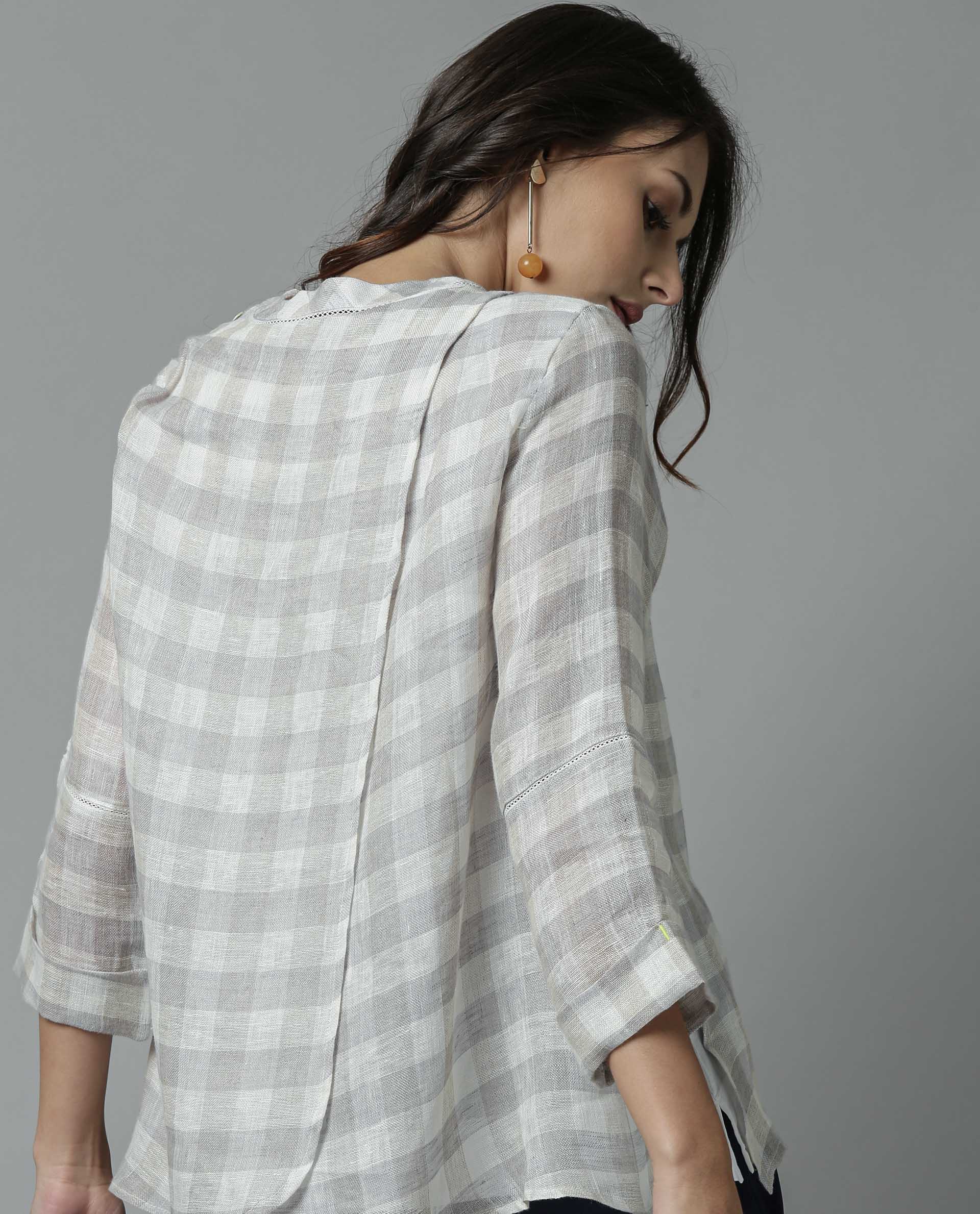 Rareism Women April Grey Top Full Sleeves