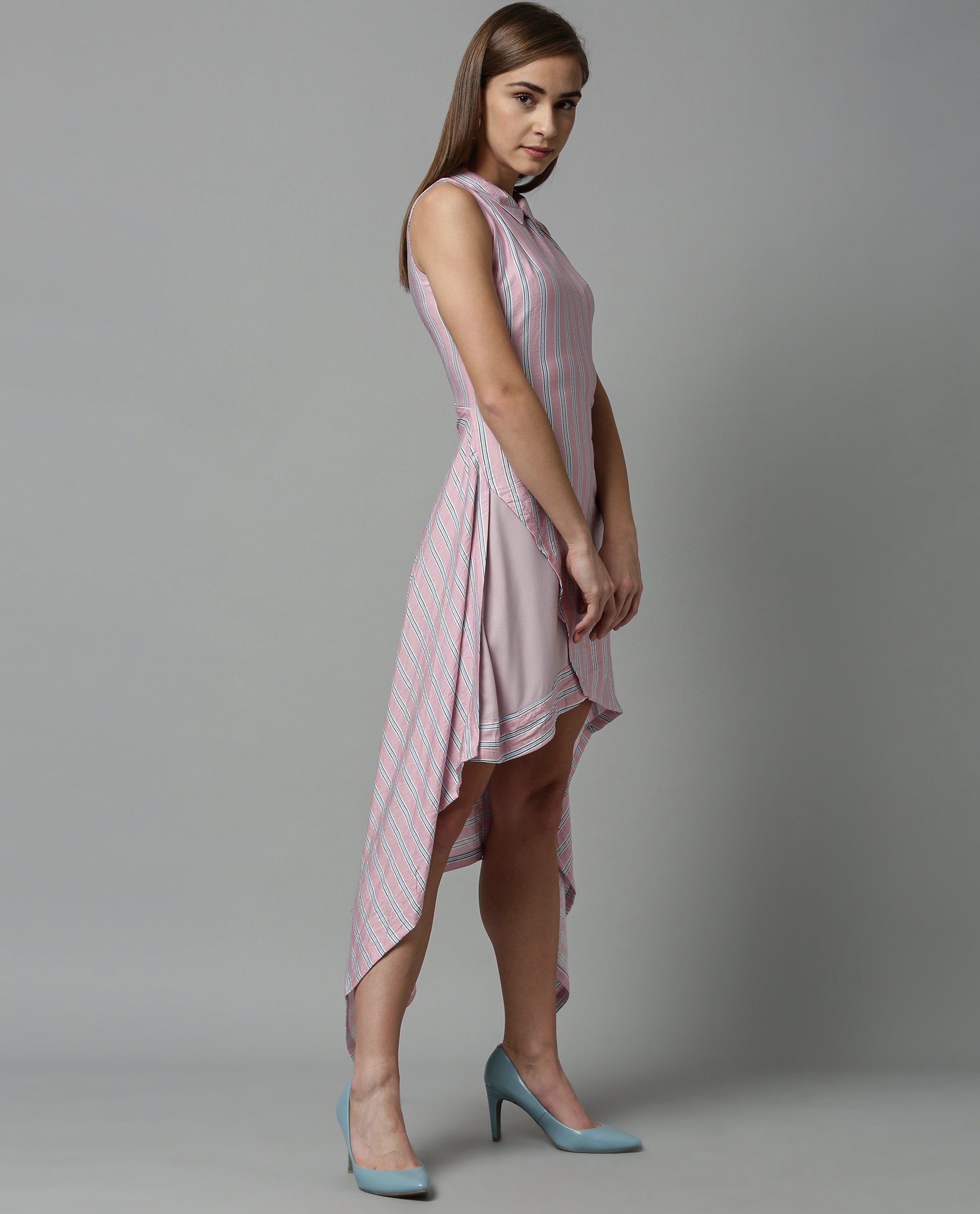 Rareism Women Page Pink Dress Sleeveless