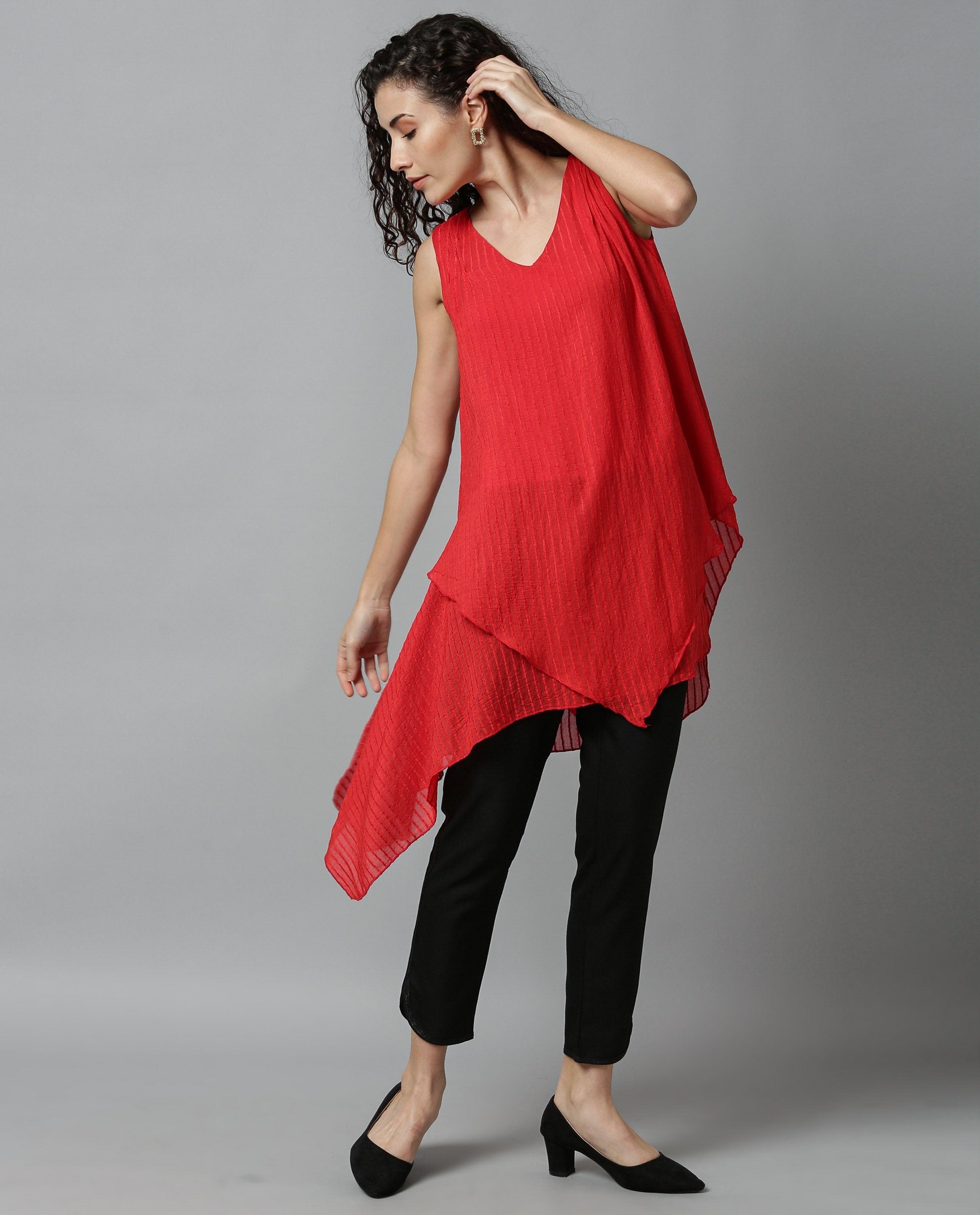 Rareism Women Cosmo Red Top Sleeveless