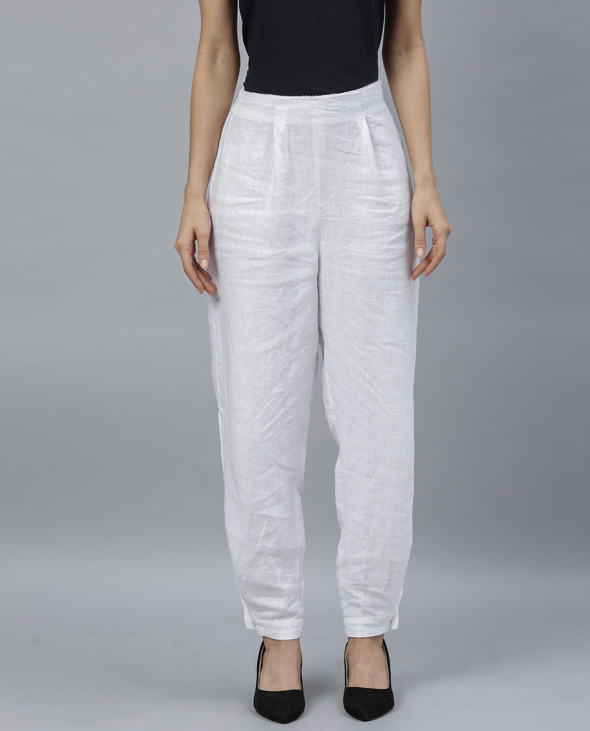 Rareism Women Tune White Trousers