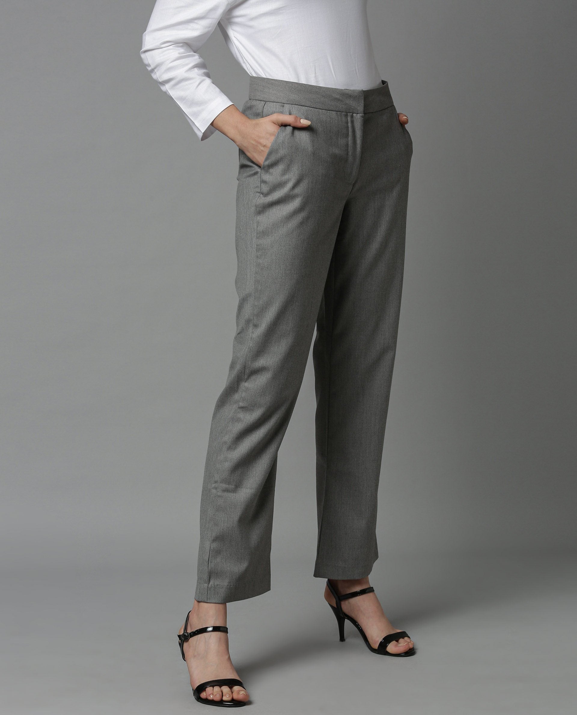 Rareism Women Club Grey Trousers