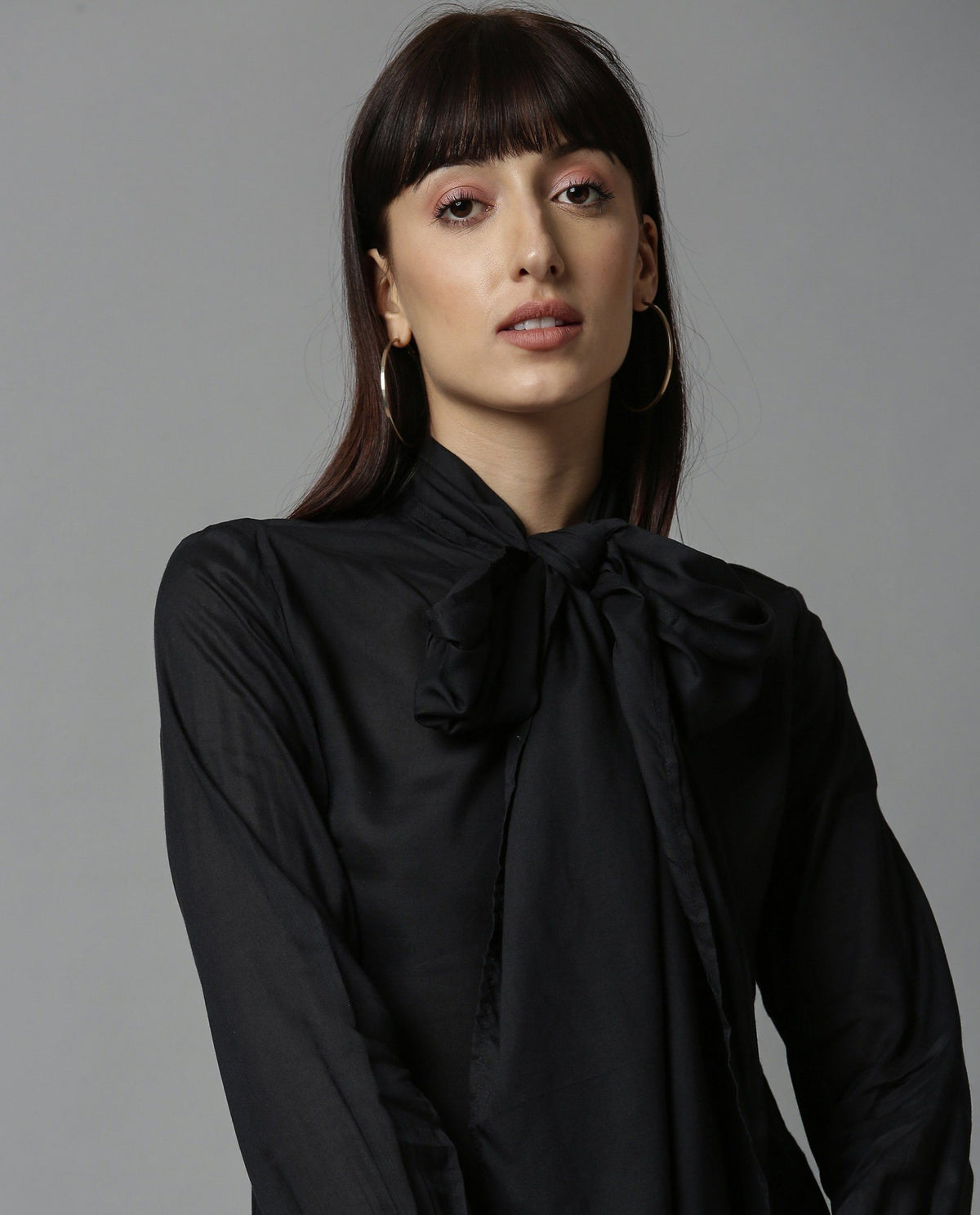 Rareism Women Melody Black Top Full Sleeves Solid