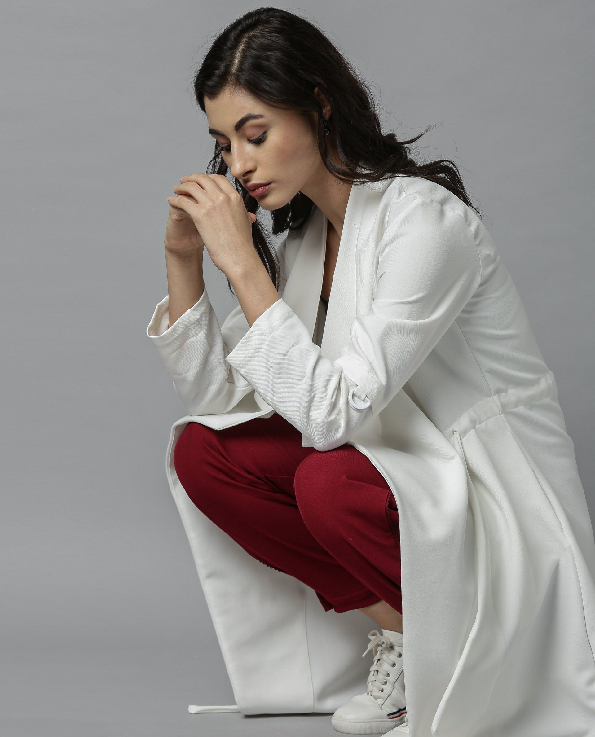 Rareism Women Tokyo White Overlayer Full Sleeves Solid