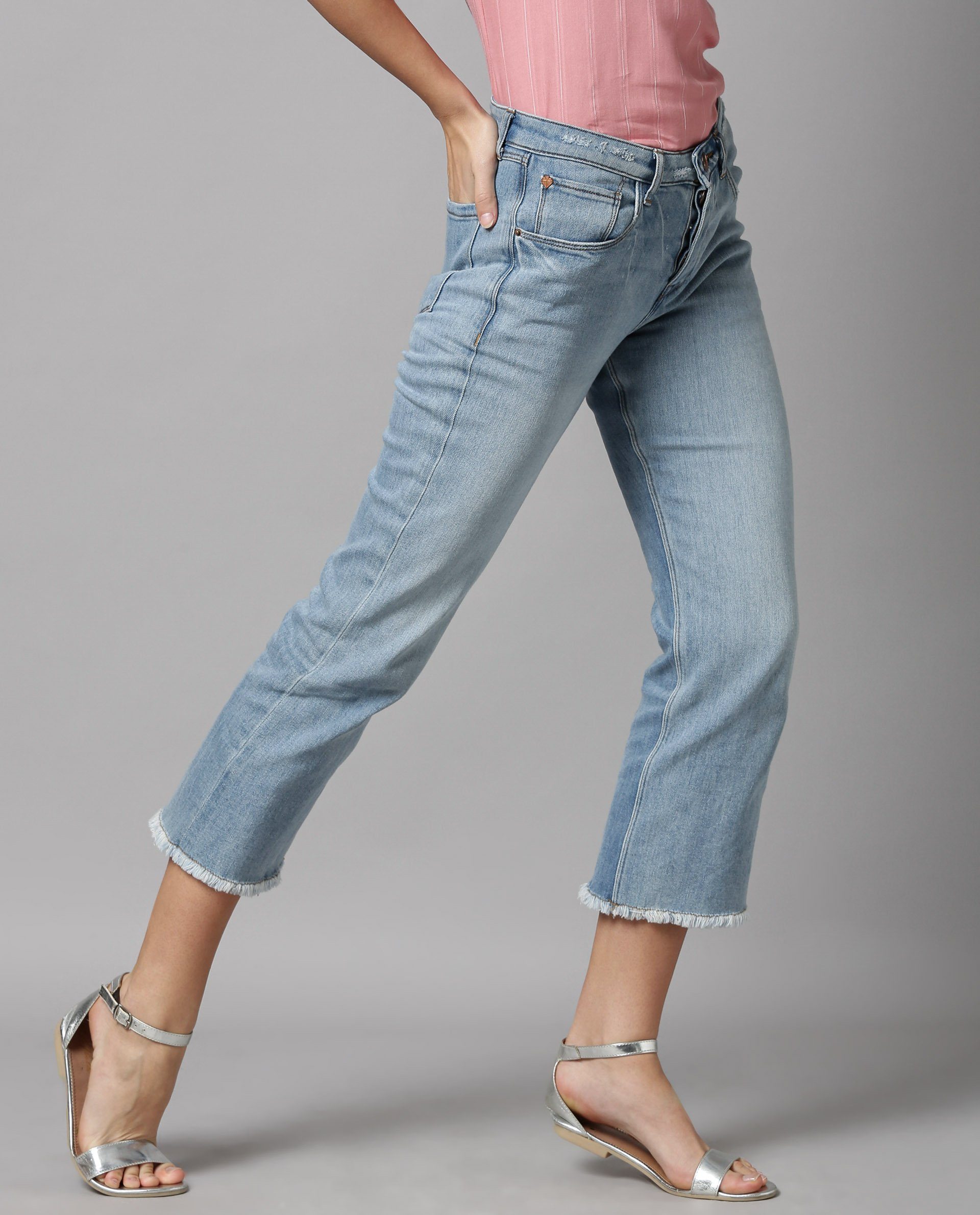 Rareism Women Eagle Blue Jeans Solid