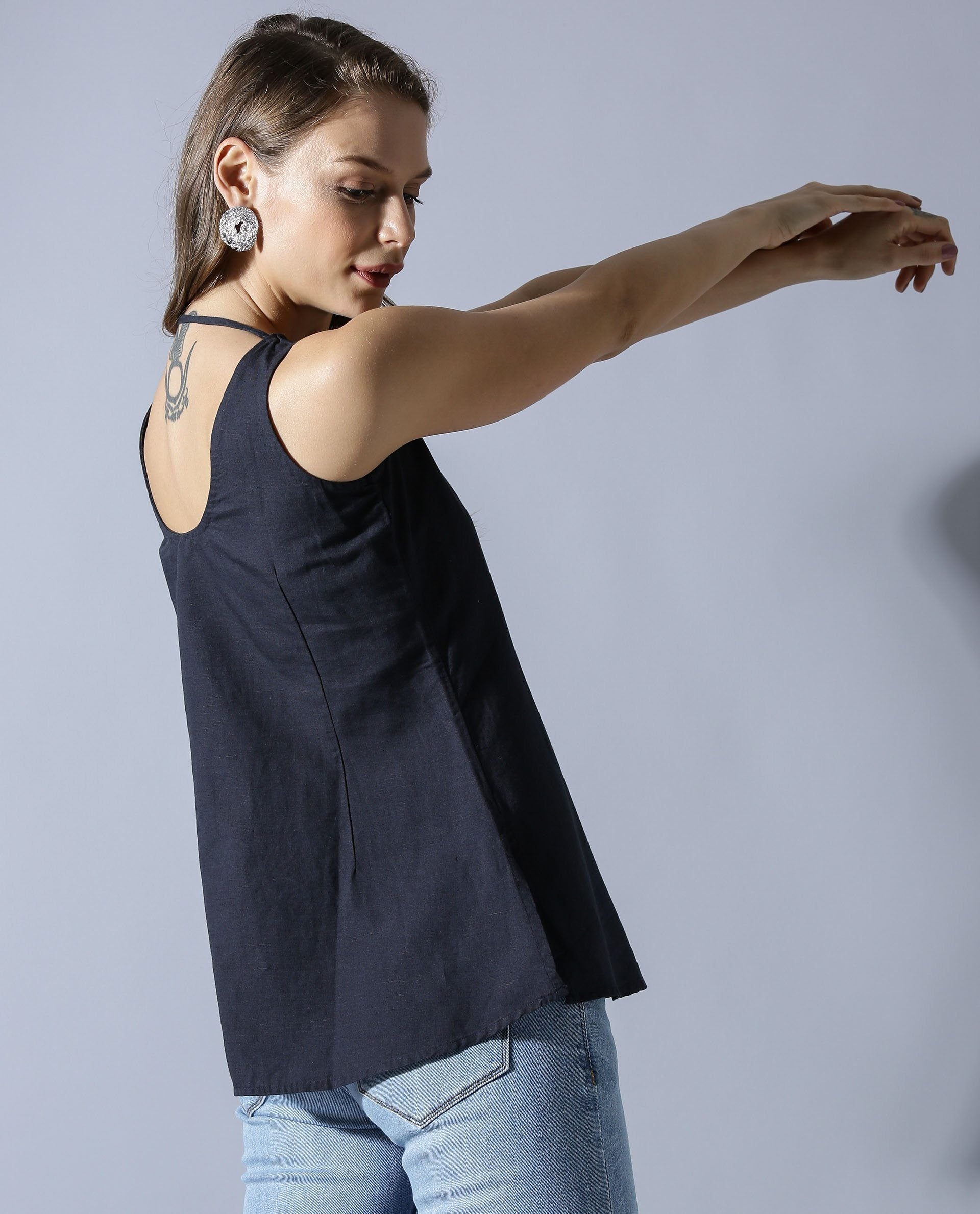 Rareism Women Unite - L Navy Top