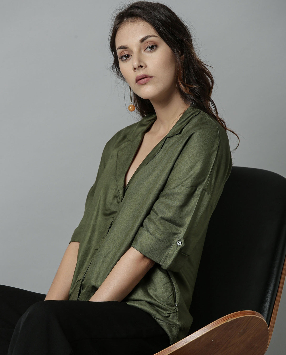 Rareism Women Percy Green Top Short Sleeves Solid