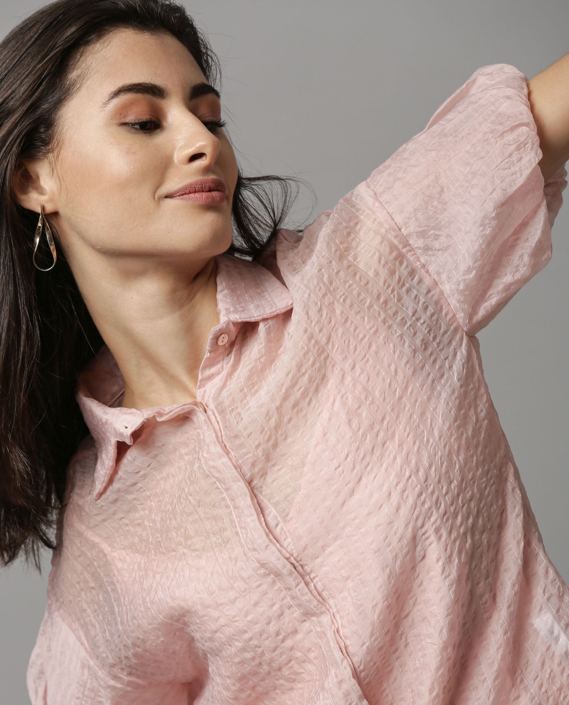 Rareism Women Highness Pink Top Short Sleeves