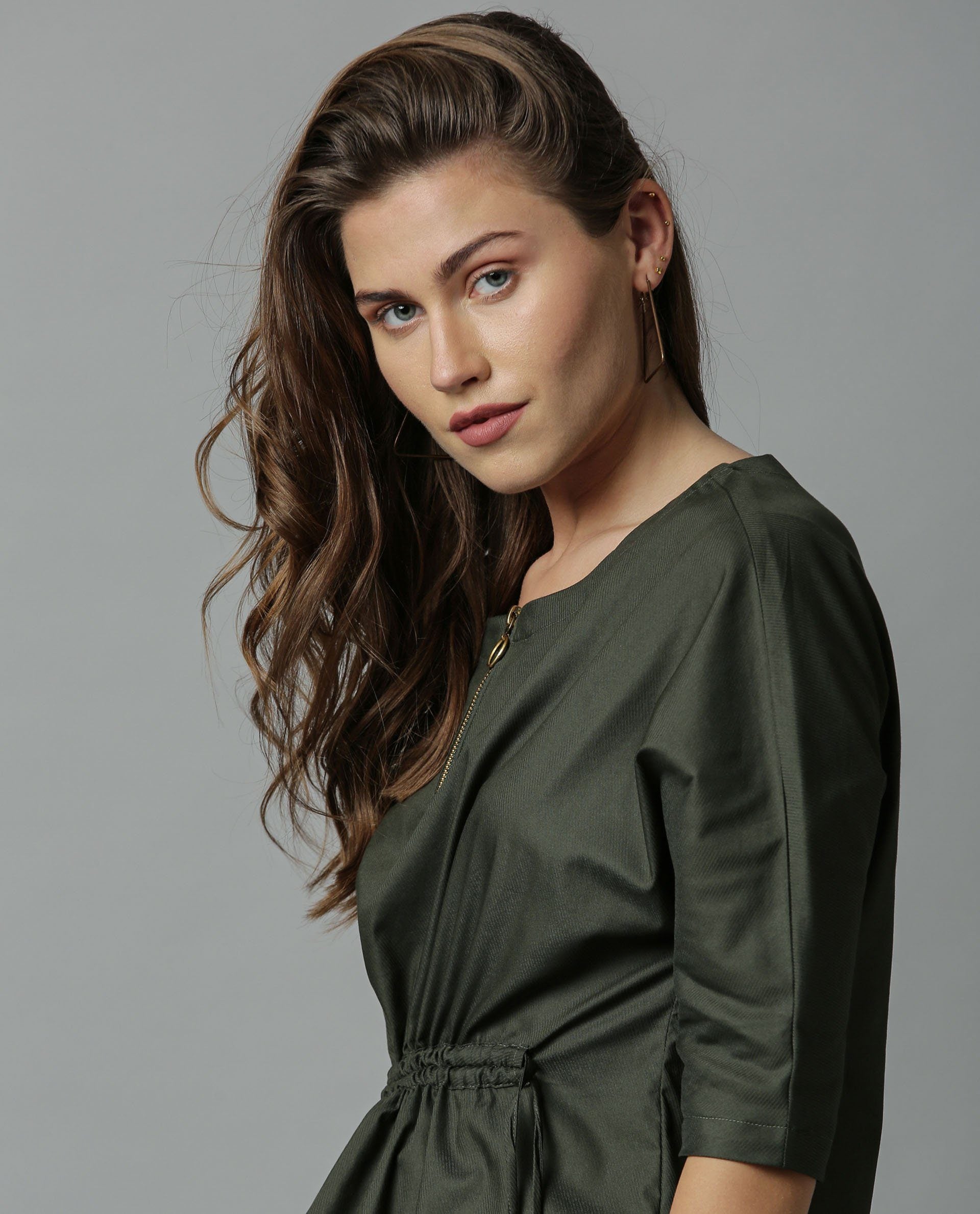 Rareism Women Fenny Green Top Short Sleeves Solid