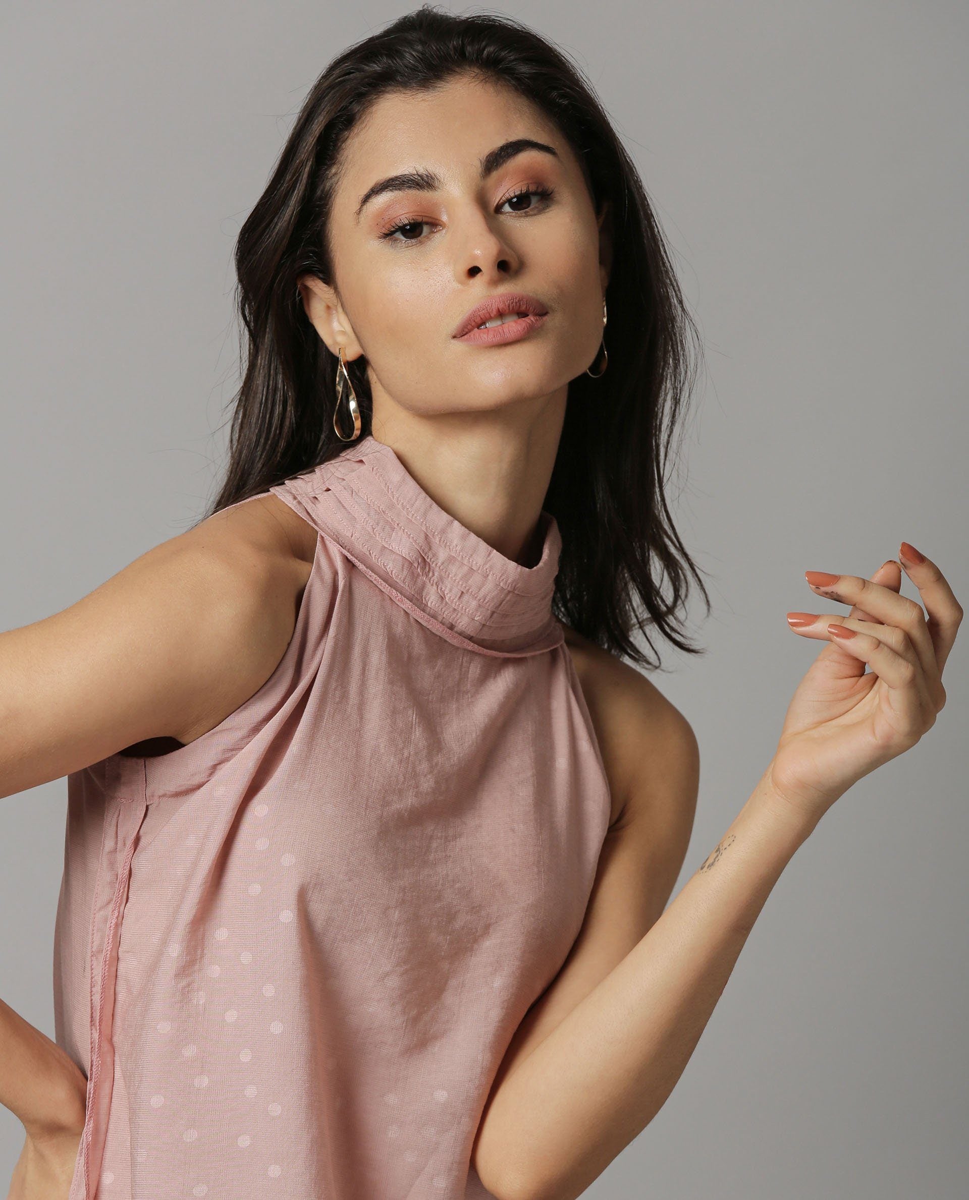 Rareism Women Feather Pink Top Sleeveless