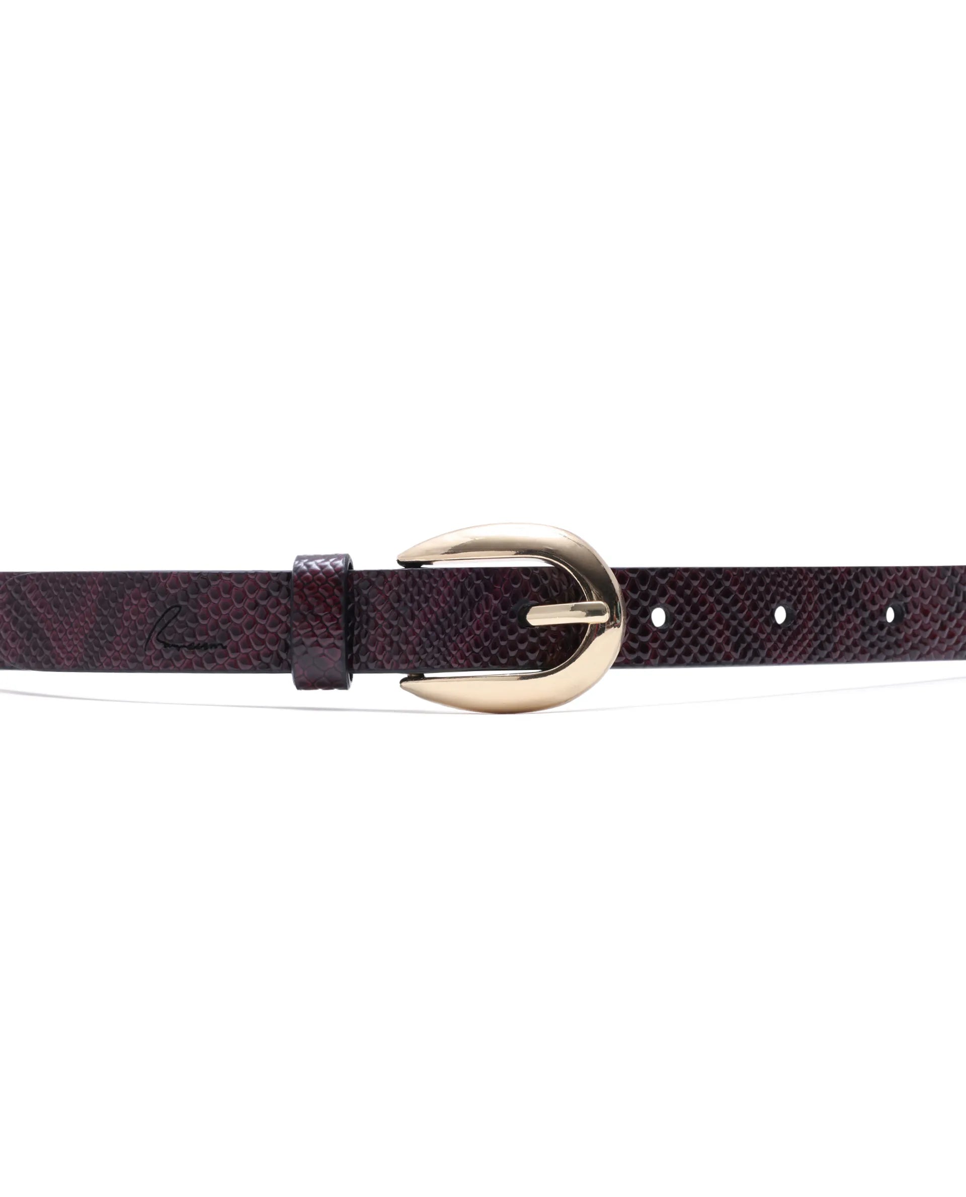 Rareism Women Pine Burgandy Belt