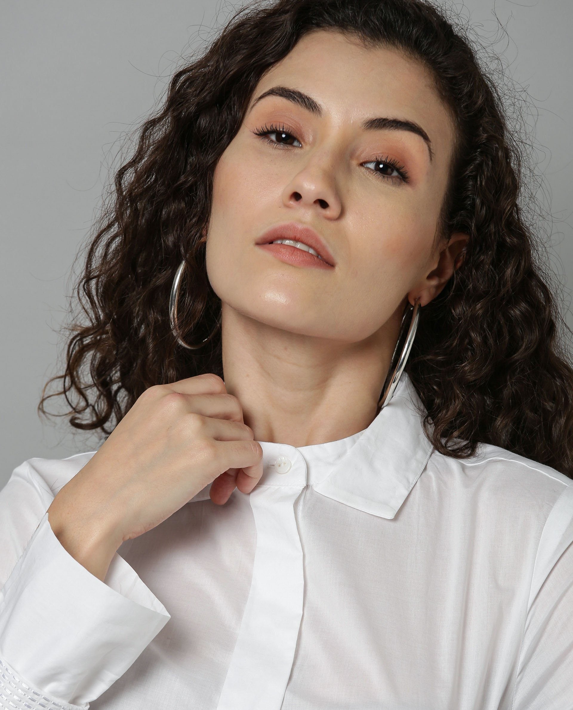 Rareism Women Daisy White Top Full Sleeves