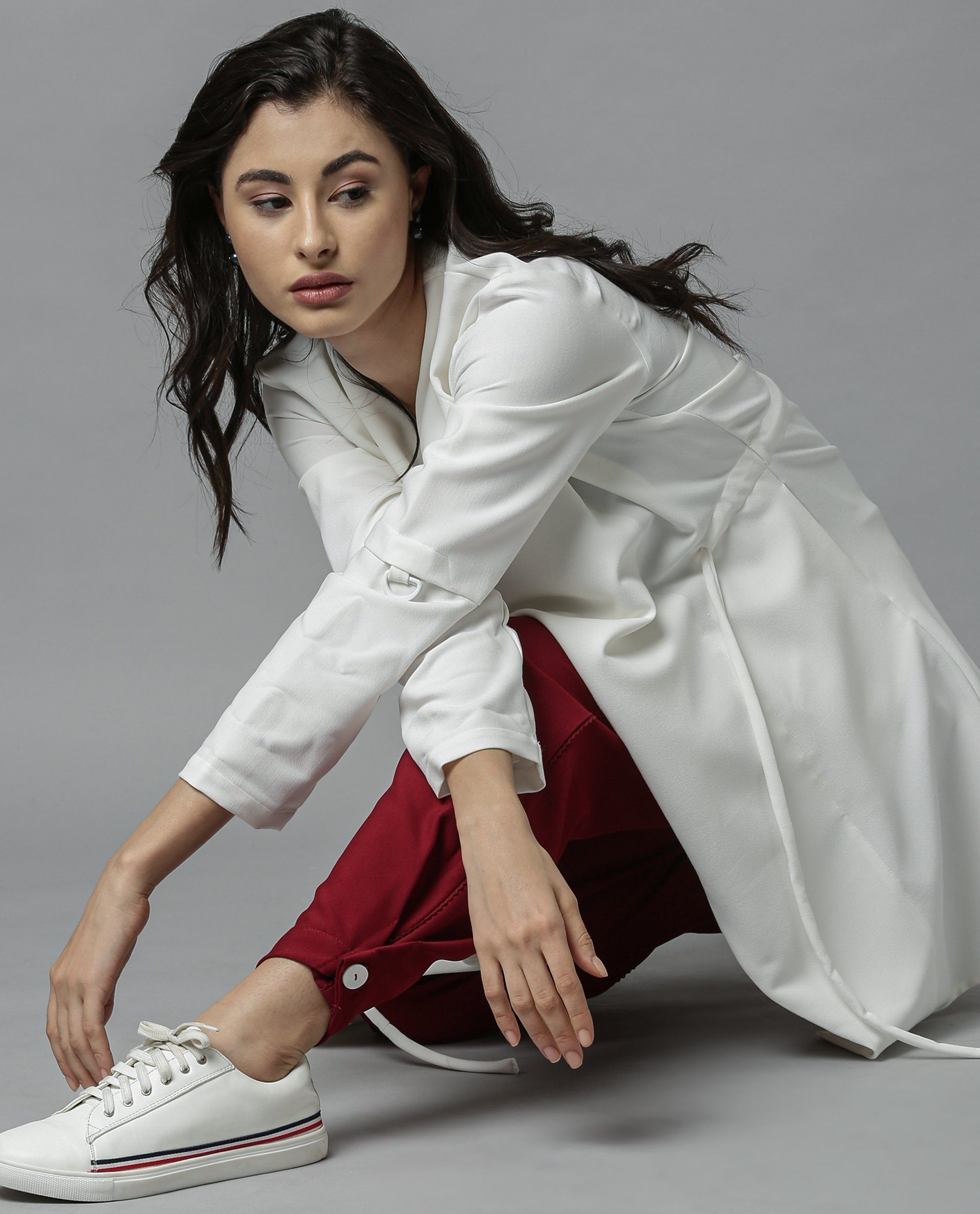 Rareism Women Tokyo White Overlayer Full Sleeves Solid