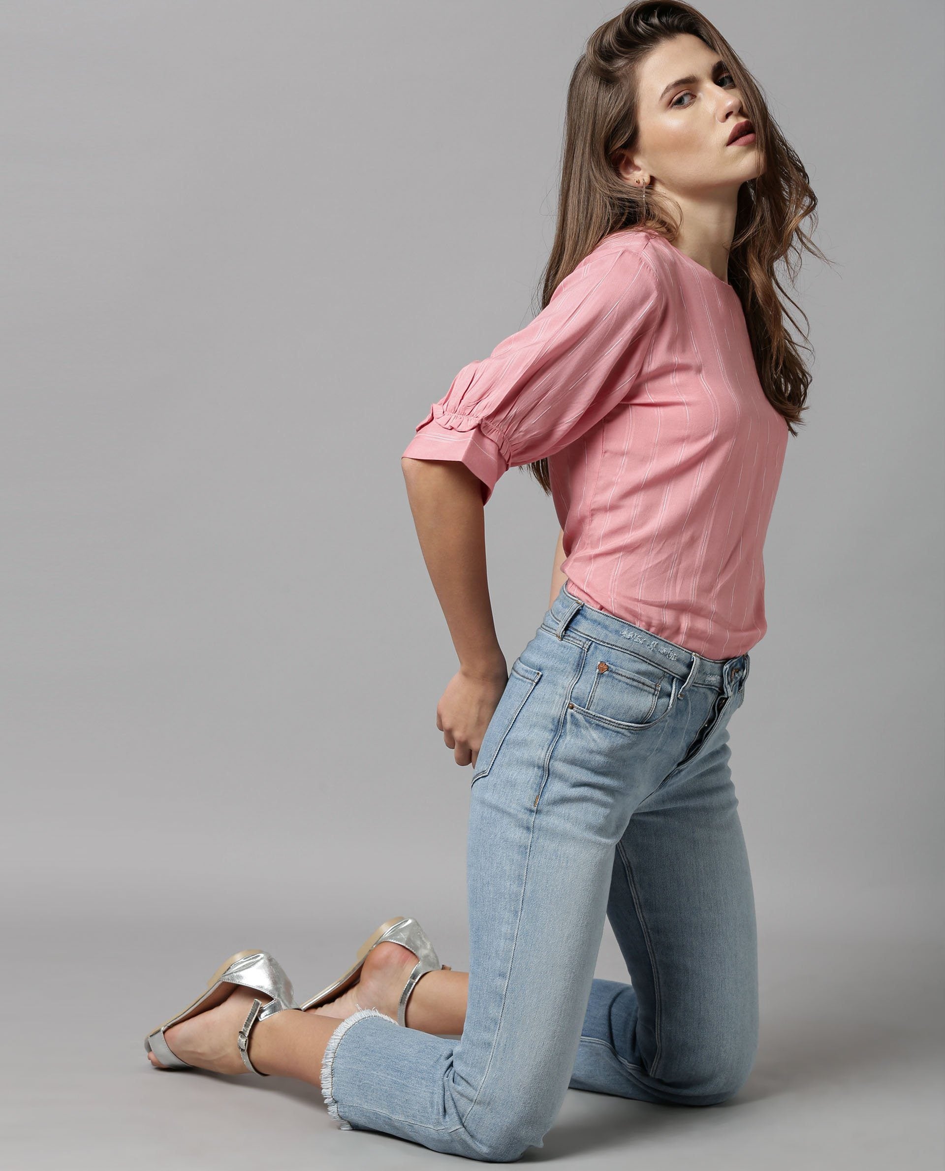 Rareism Women Eagle Blue Jeans Solid