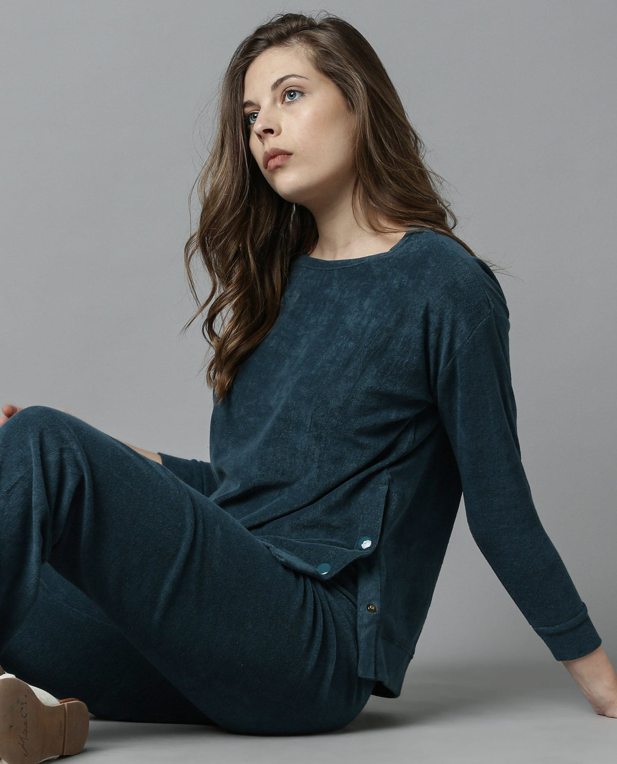 Rareism Women Magica Blue Trousers Knit Fabric Solid