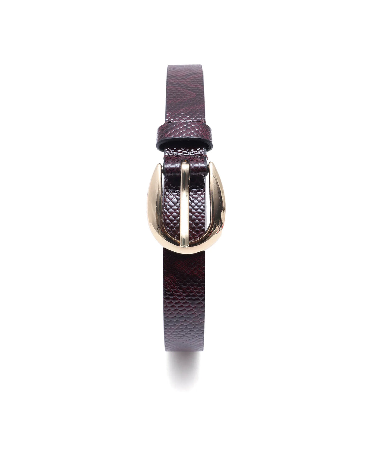 Rareism Women Pine Burgandy Belt