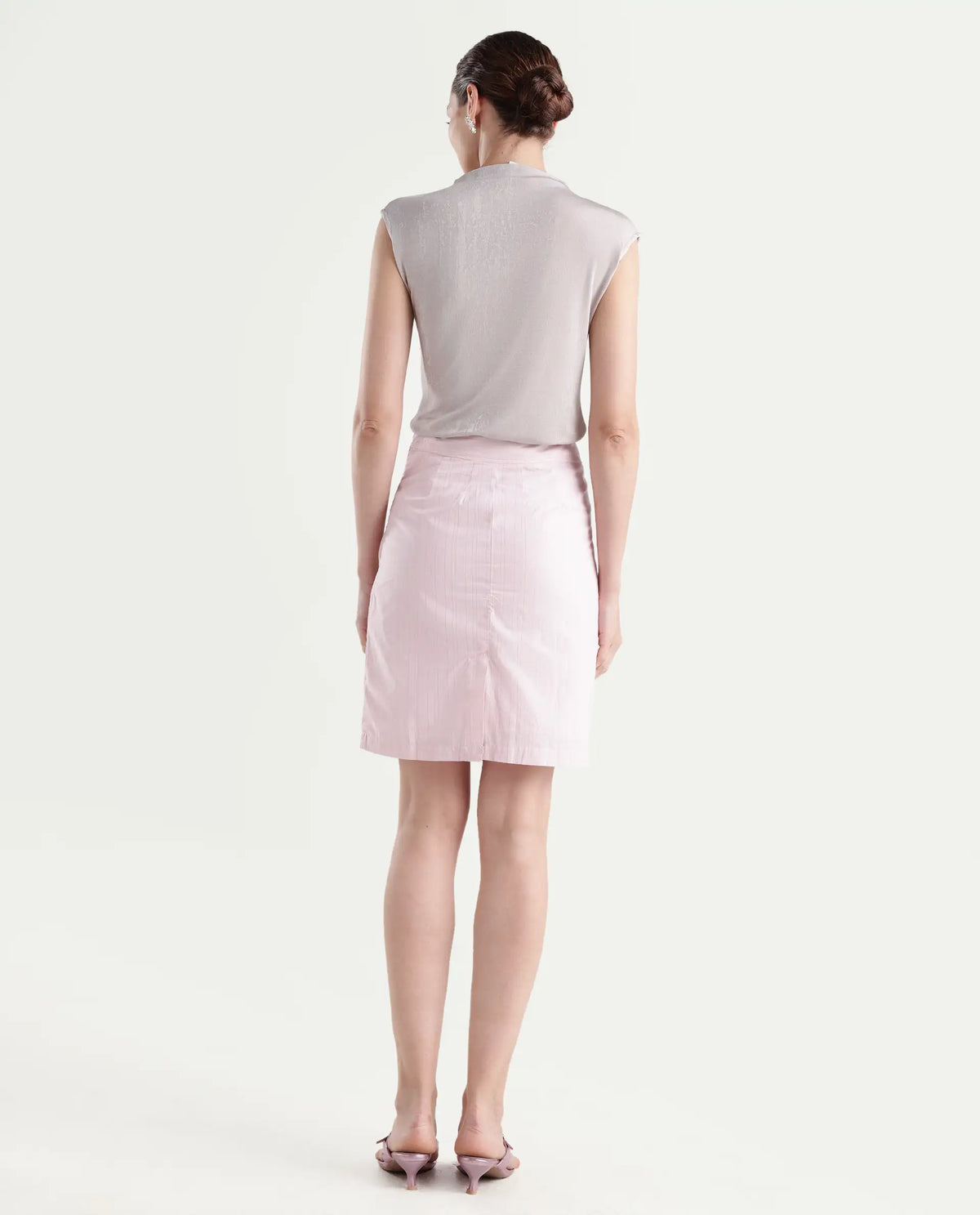 Rareism Women Plot-Skirt Pink Skirt