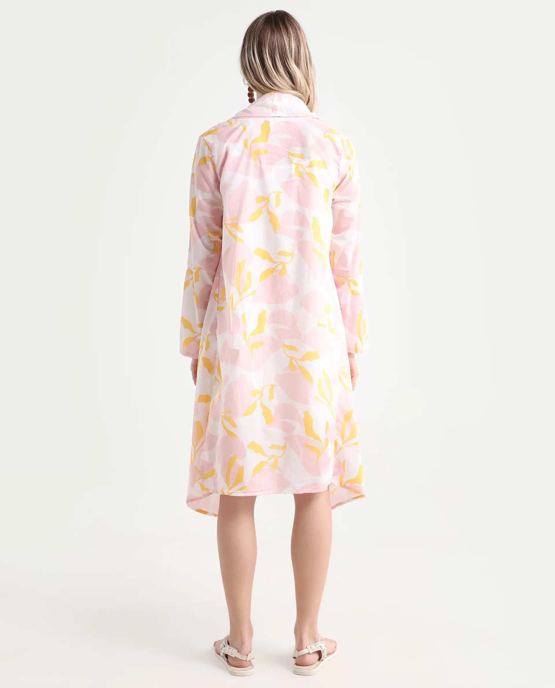 Rareism Women's Noki Pink Collarless Regular Fit Outer Wear