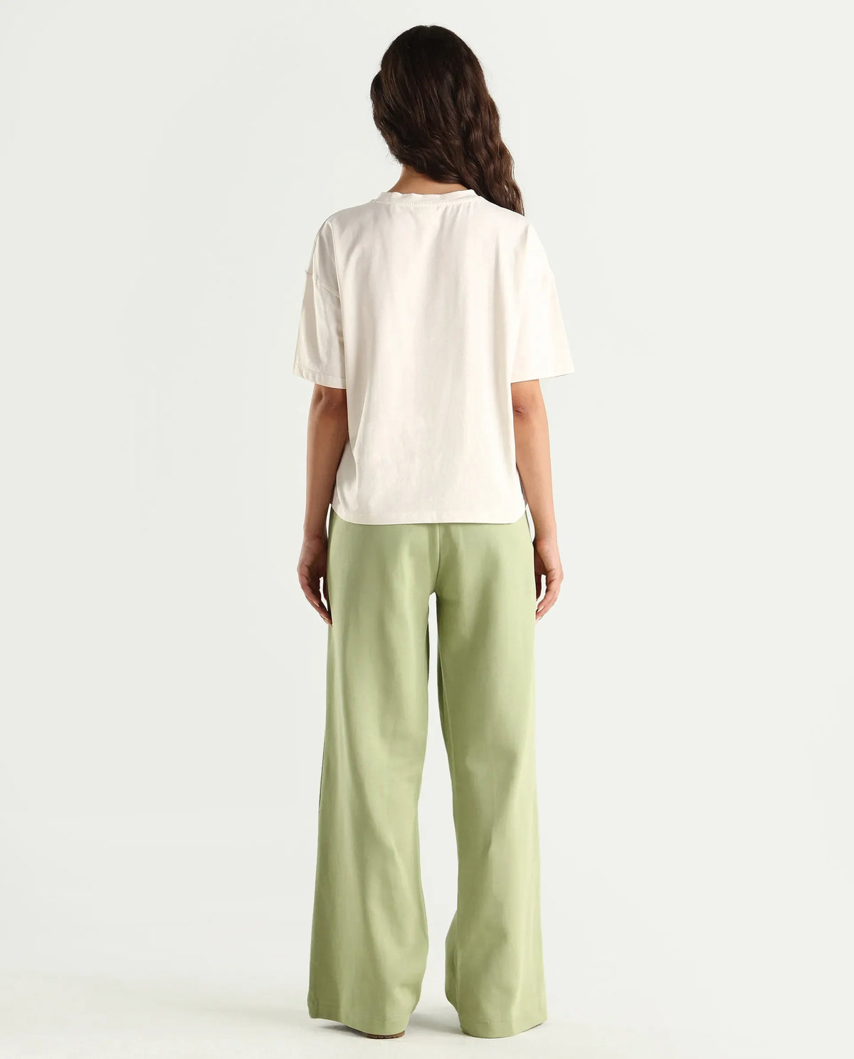 Rareism Women's Heavy Weight Interlock 340 Gsm Cotton Blend Plain Ankle Length Relaxed Fit Track Pant Flared