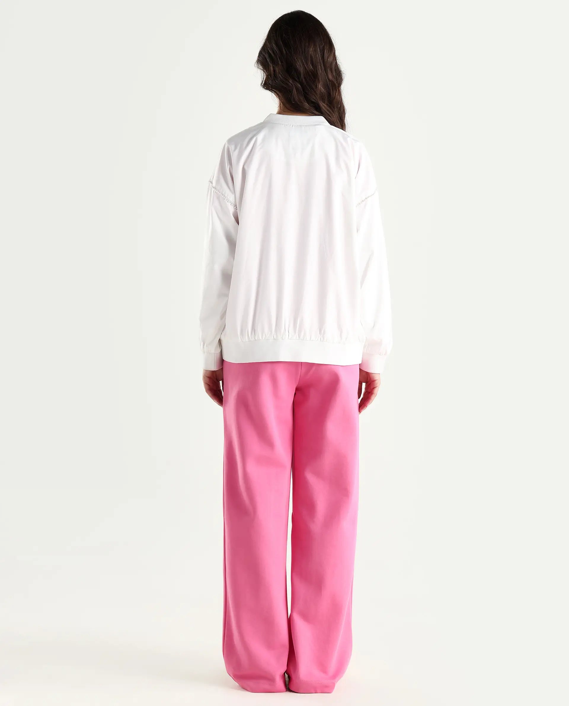 Rareism Women's Heavy Weight Interlock 340 Gsm Cotton Blend Plain Ankle Length Relaxed Fit Track Pant Flared