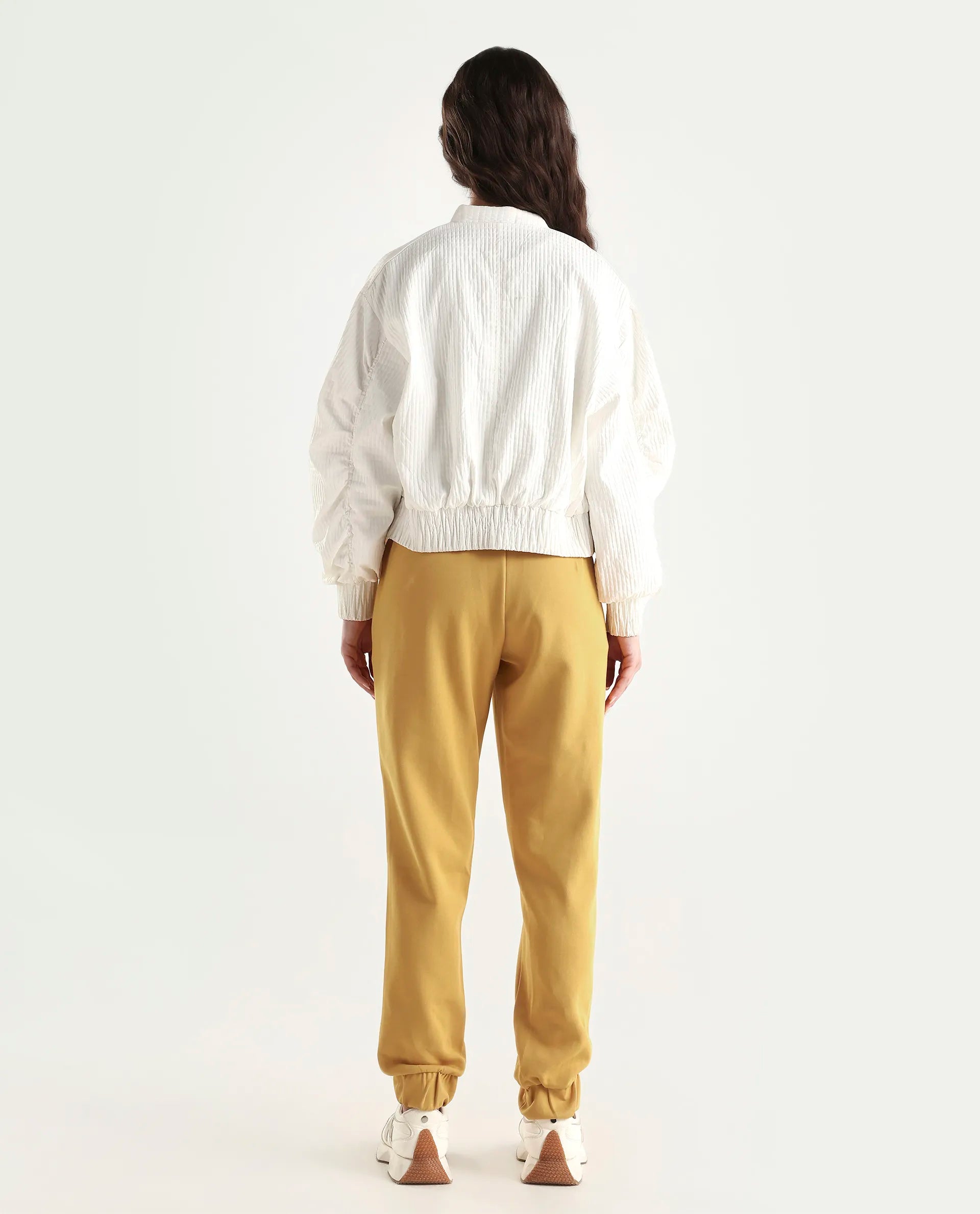 Rareism Women's Heavy Weight Interlock 340 Gsm Cotton Blend Plain Ankle Length Relaxed Fit Track Pant