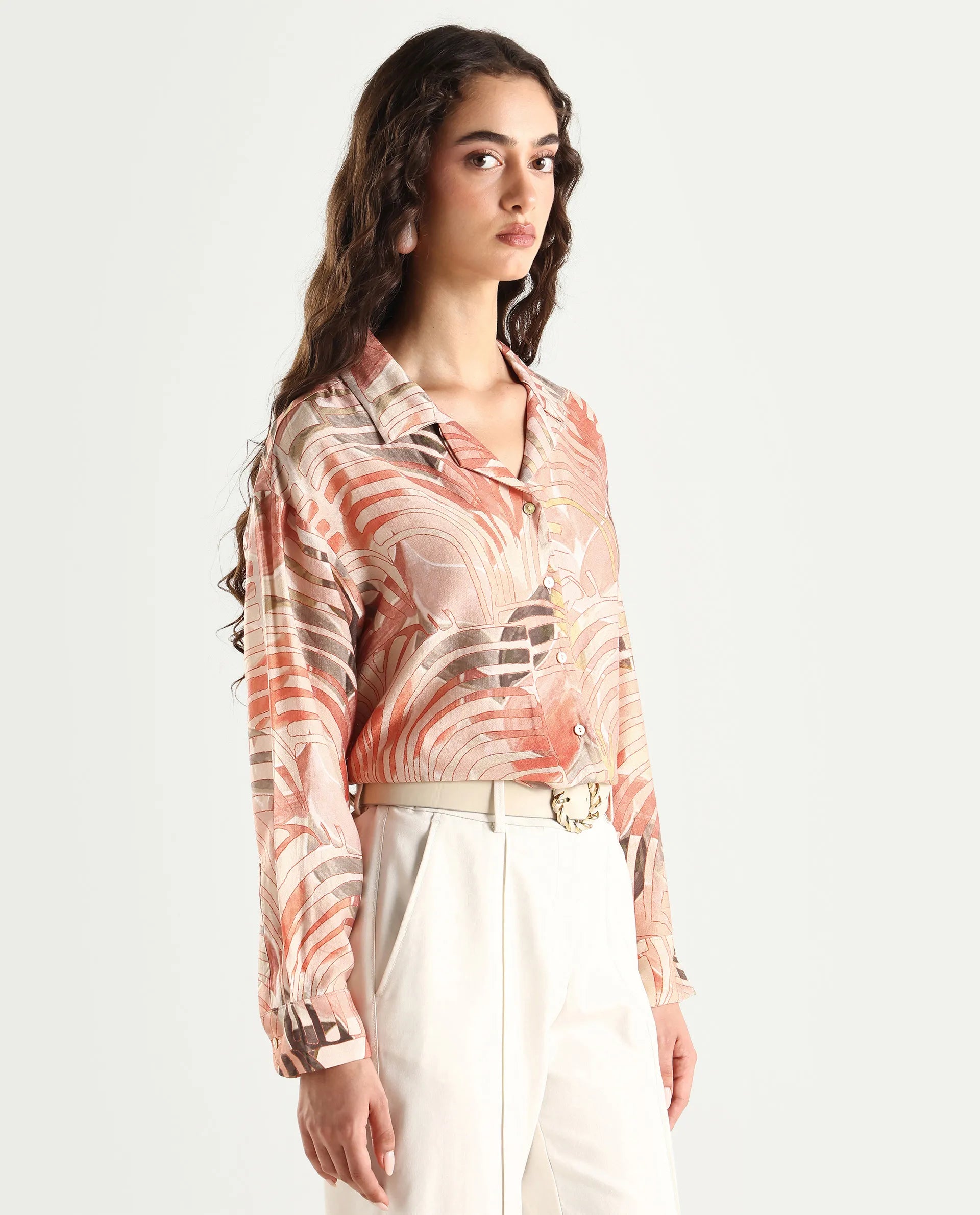 Rareism Women's Broadwin Multi Abstract Wakanda Relaxed Full Sleeve Top