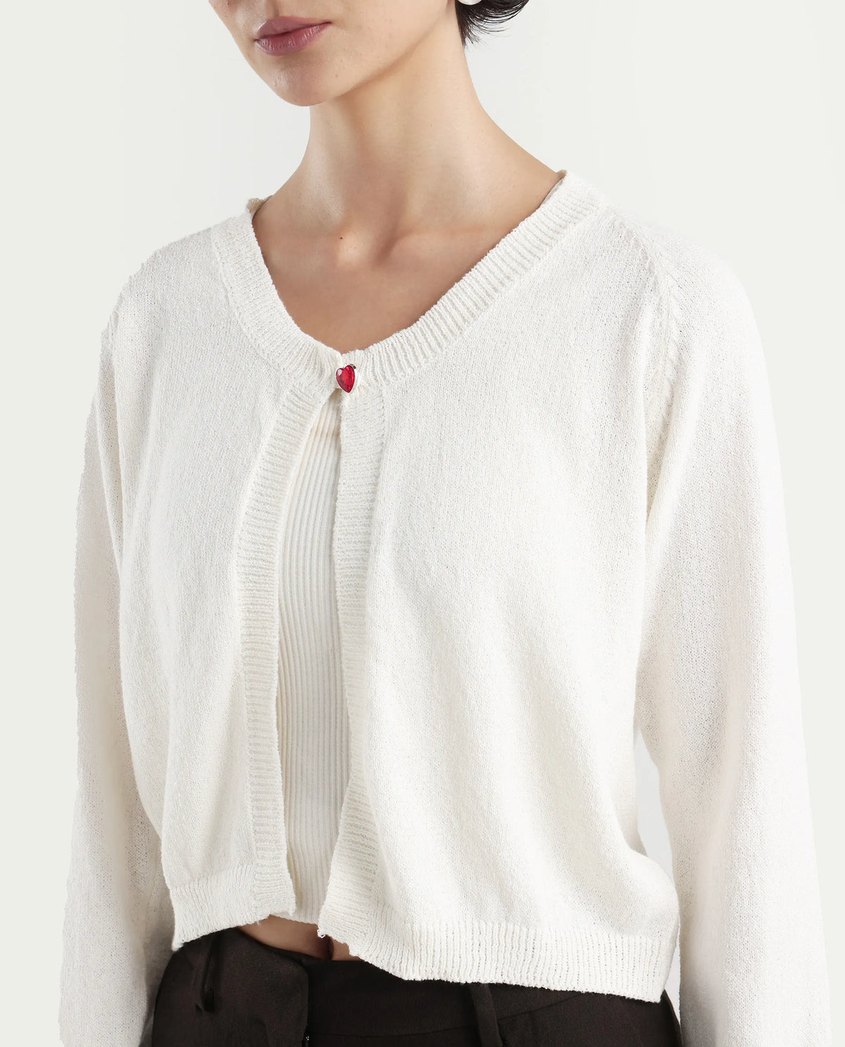 Rareism Women's Somres Beige Cotton Blend Round Neck Plain Raglan Sleeve Crop Regular Fit Shrug