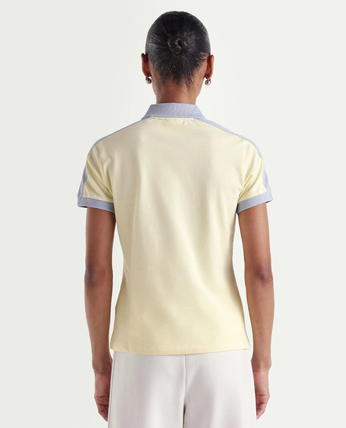 Rareism Women's Zeco Light Yellow Cotton Blend Half Sleeve Regular Fit Plain Polo