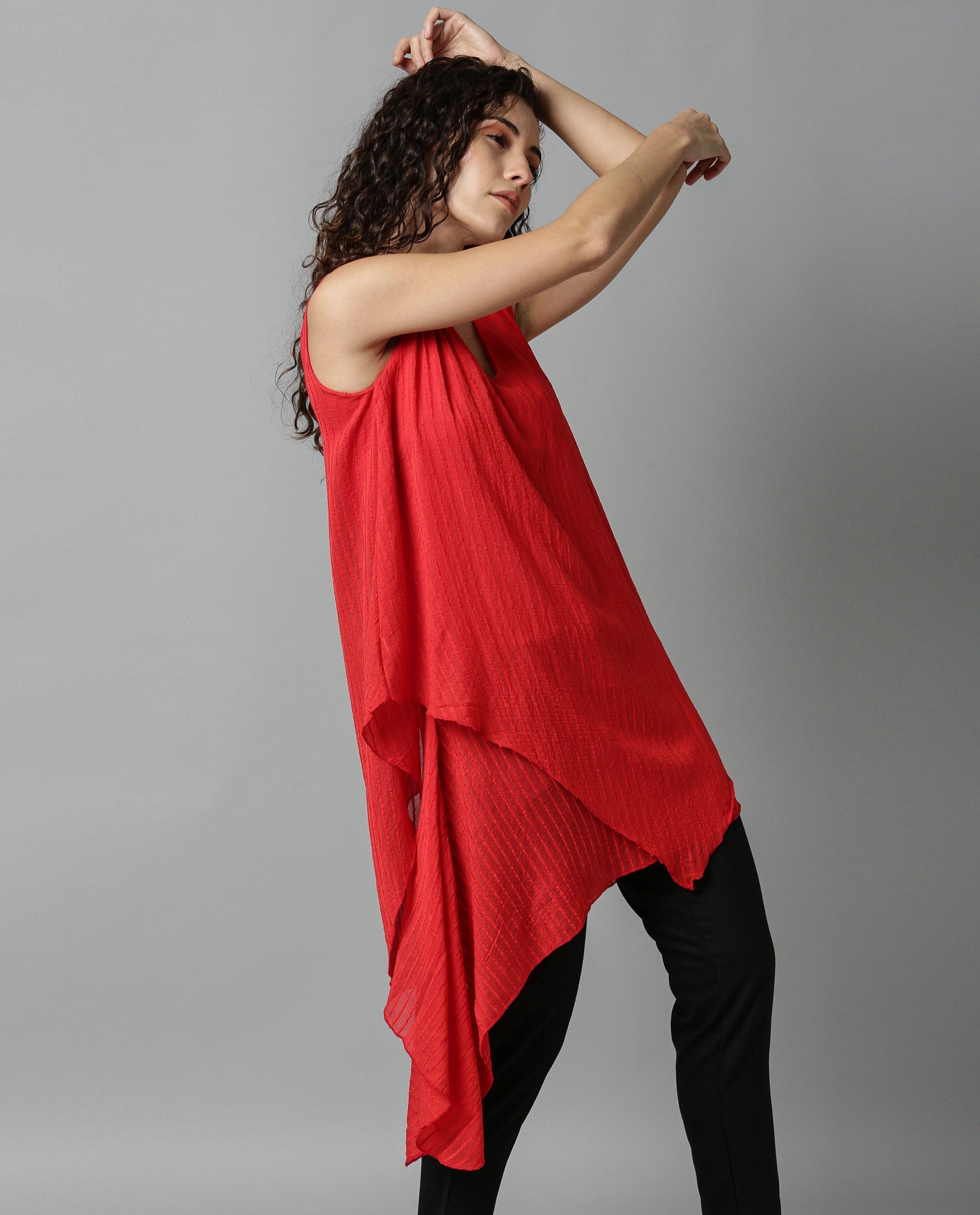 Rareism Women Cosmo Red Top Sleeveless