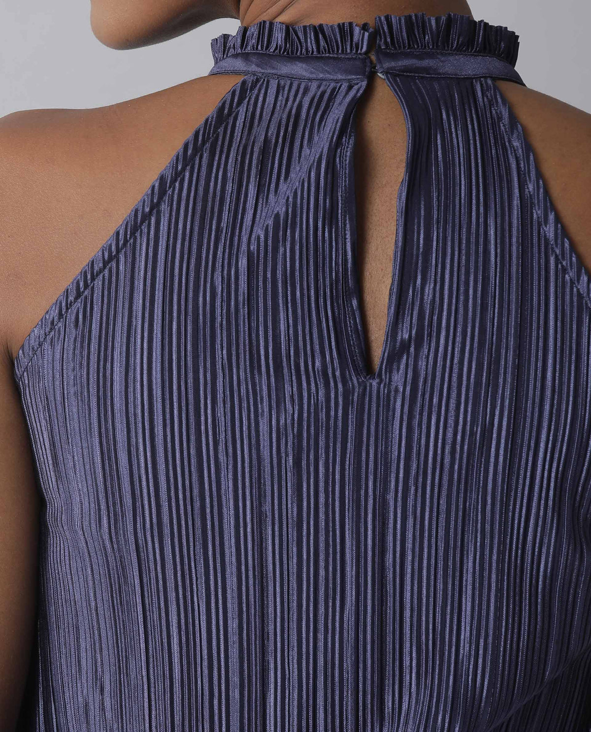 Rareism Womens Navy Sleeveless Halter Neck Top - Aahva