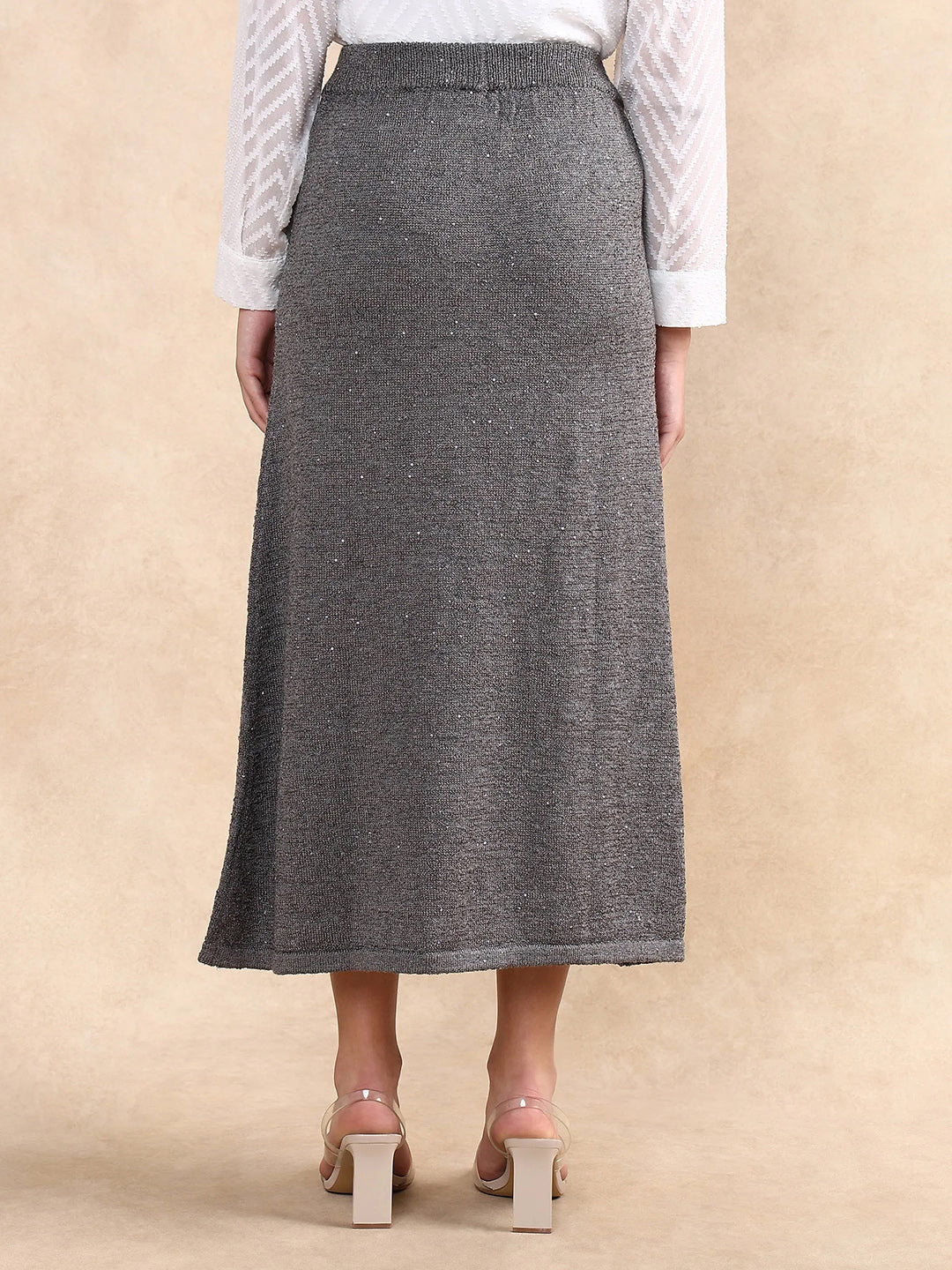 Rareism Women Adiyaman B Dark Grey Plain Skirt