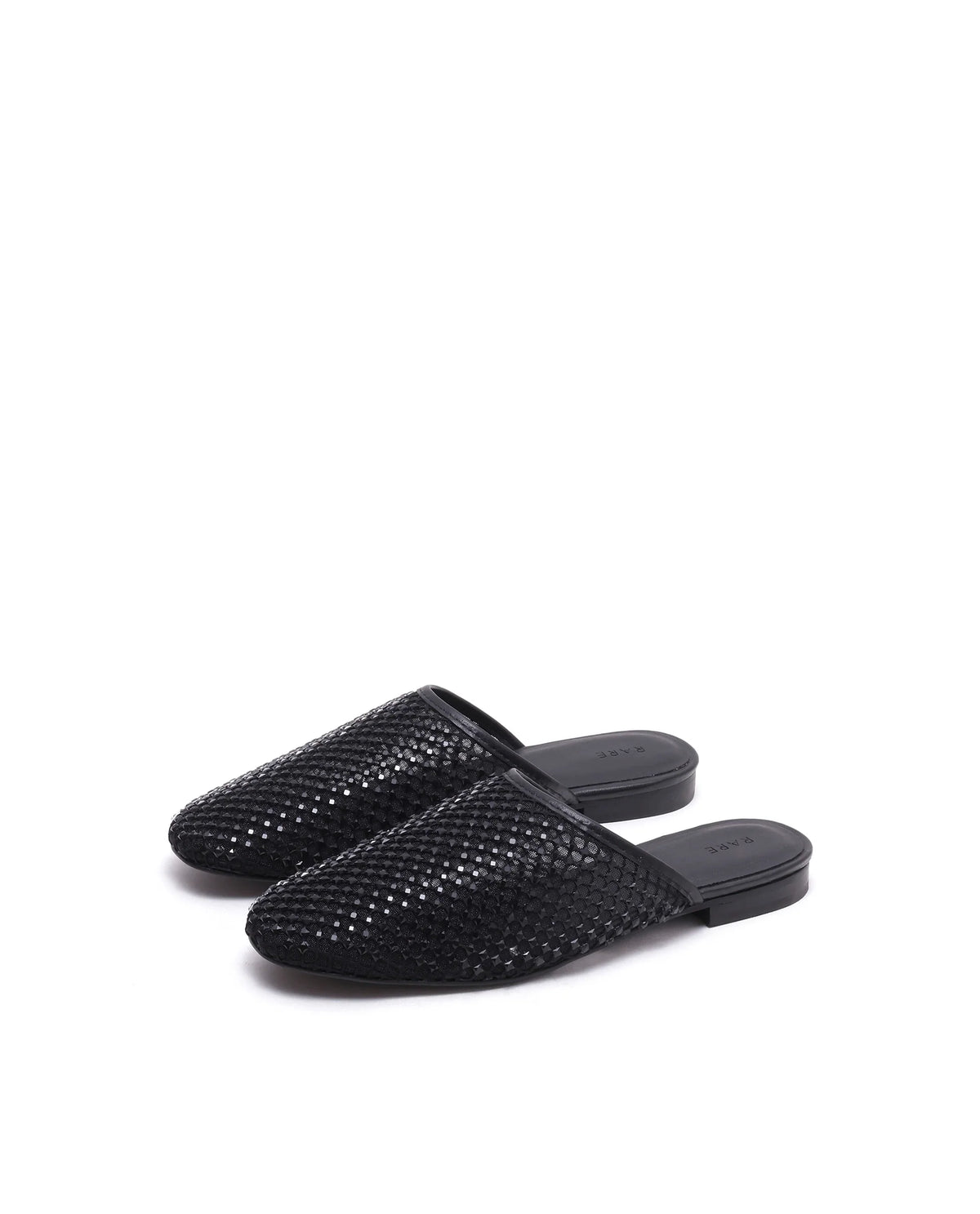 Rarez Women's Aira Black Micro Fiber & Mesh Low Flats