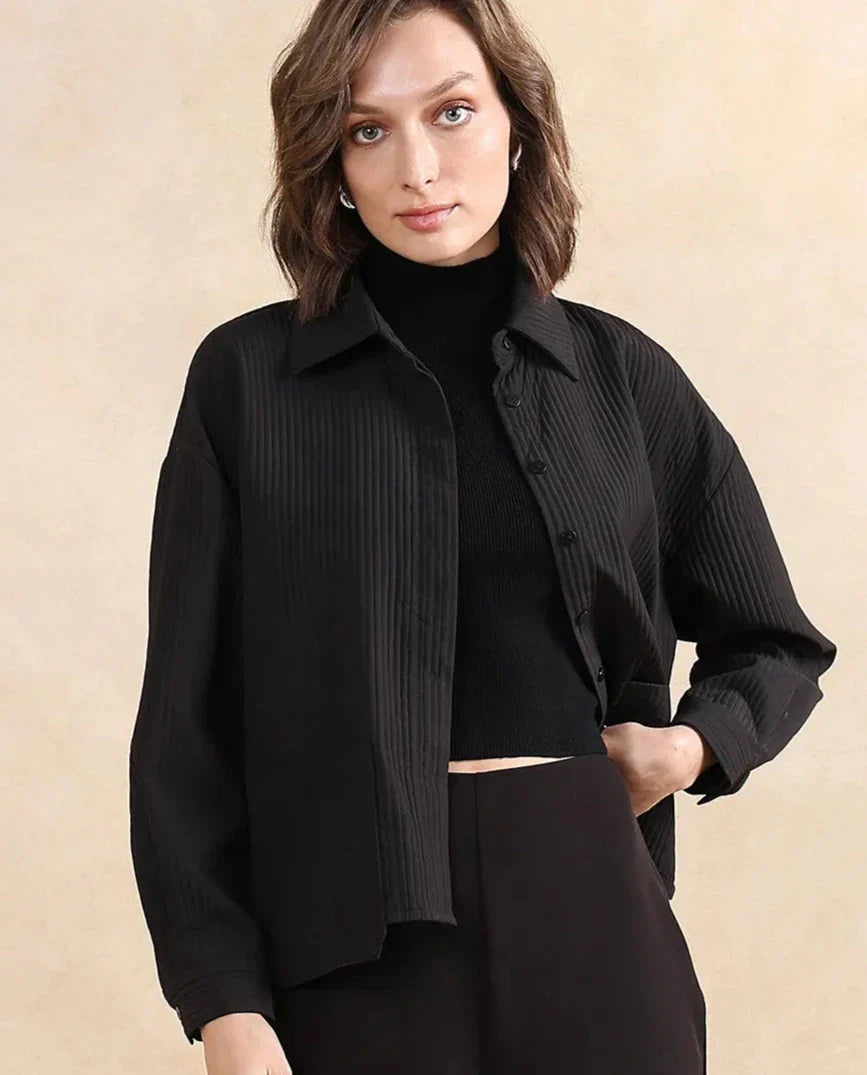 Rareism Women Albury Black Plain Jacket
