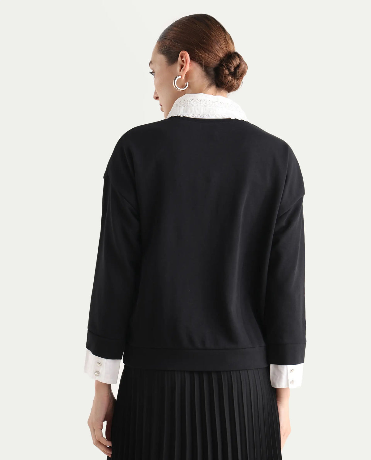 Rareism Women Amour Black Solid Full Sleeves Top