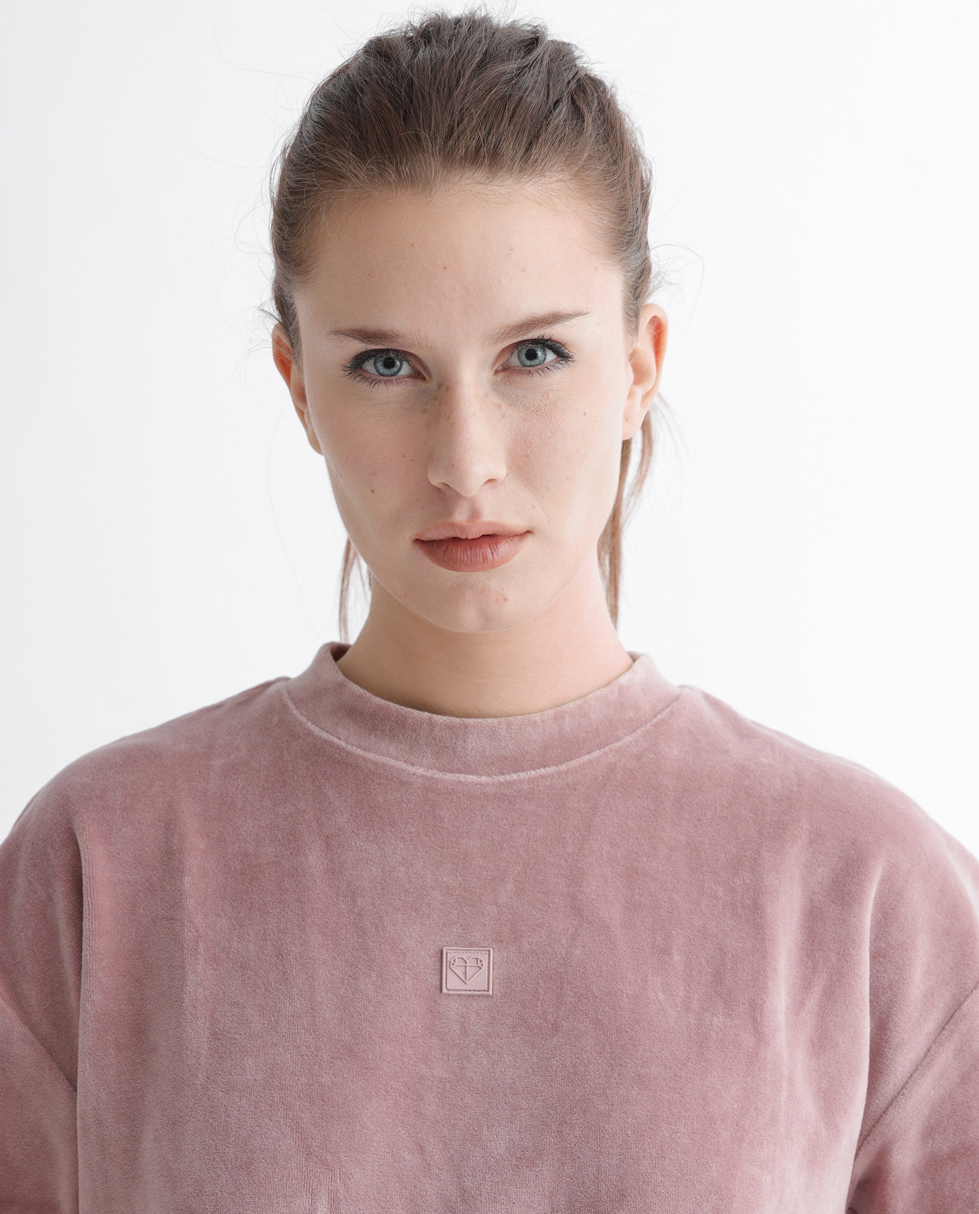 Rareism Women's Micolo Dusky Pink Cotton Blend Crew Neck Graphic Print Cuffed Sleeve Regular Fit Sweatshirt