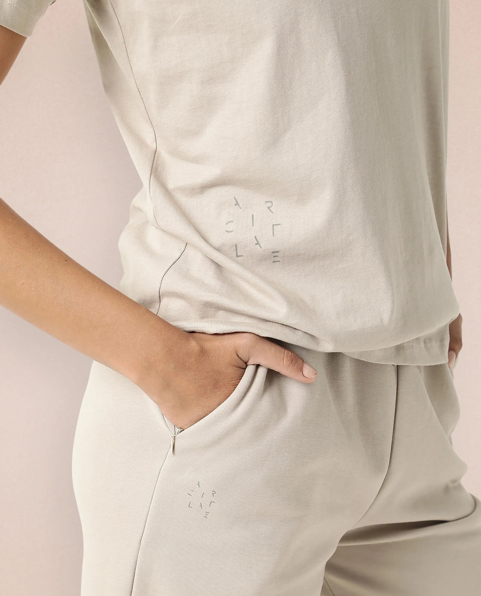 Rareism Women Arvi Beige Cotton Blend Fabric Regular Fit Half Sleeves Solid V-Neck T-Shirt