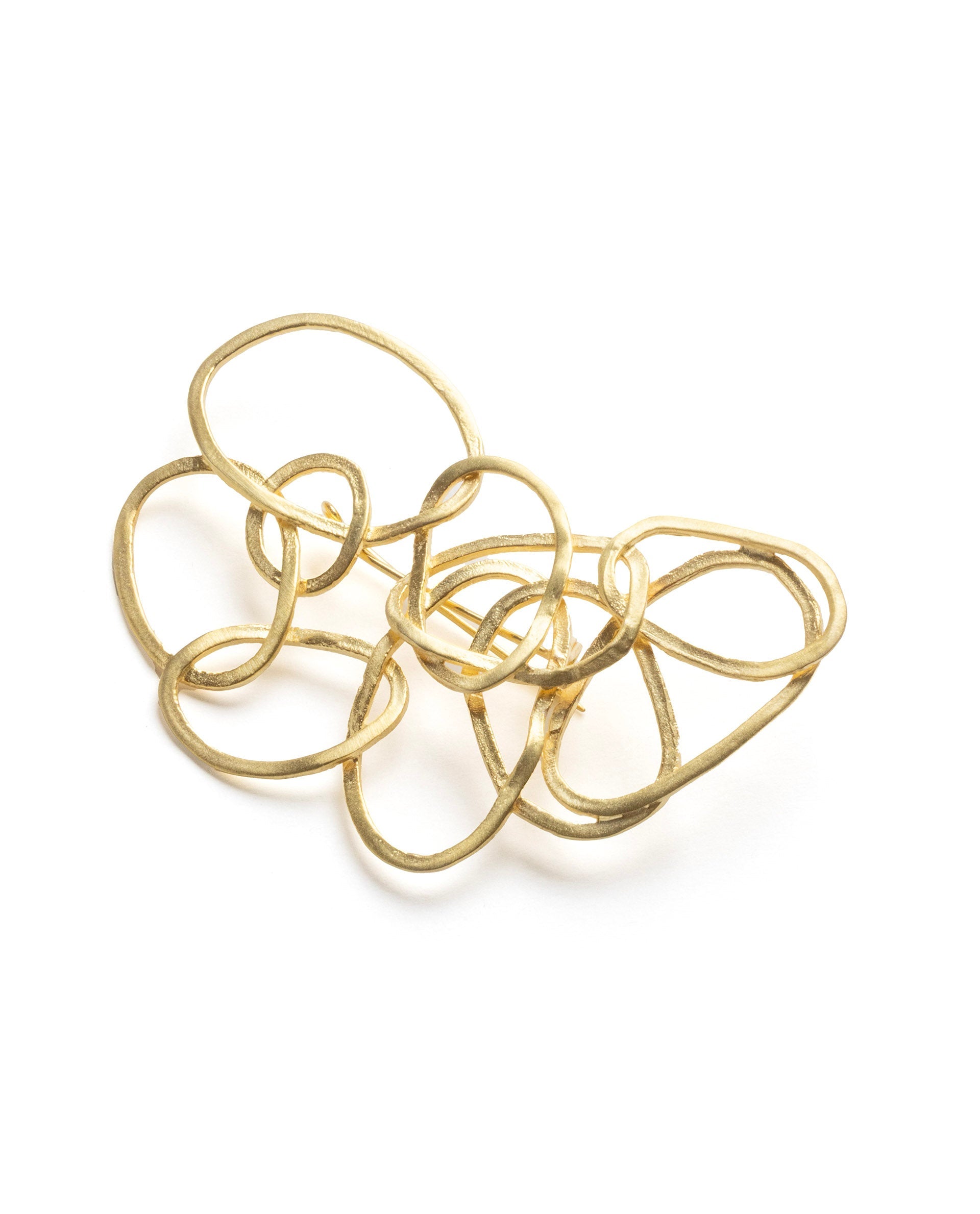 Rareism Women Abstract Gold Necklace Brooch
