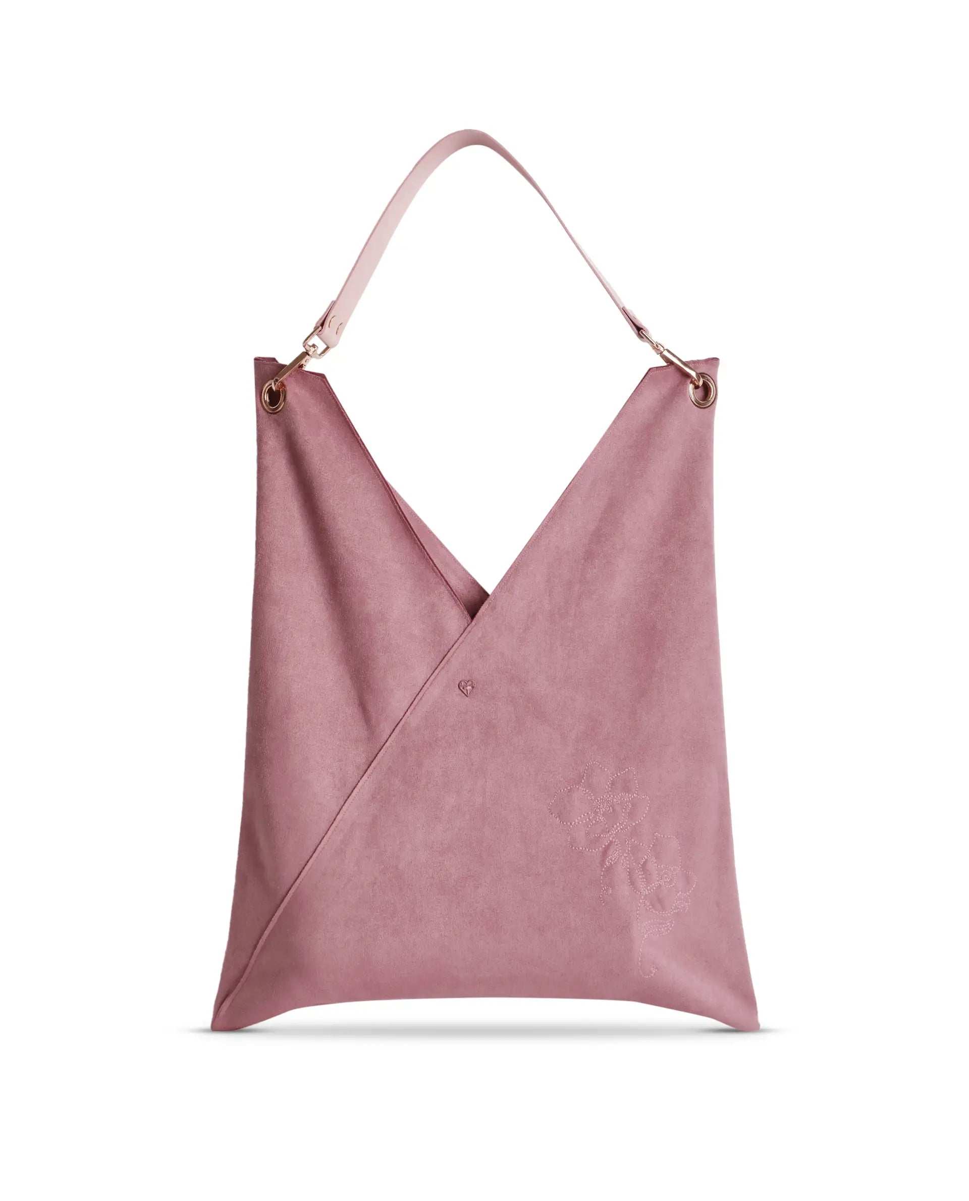 Rareism Women Bingo-1 Pink Suede Plain Bag