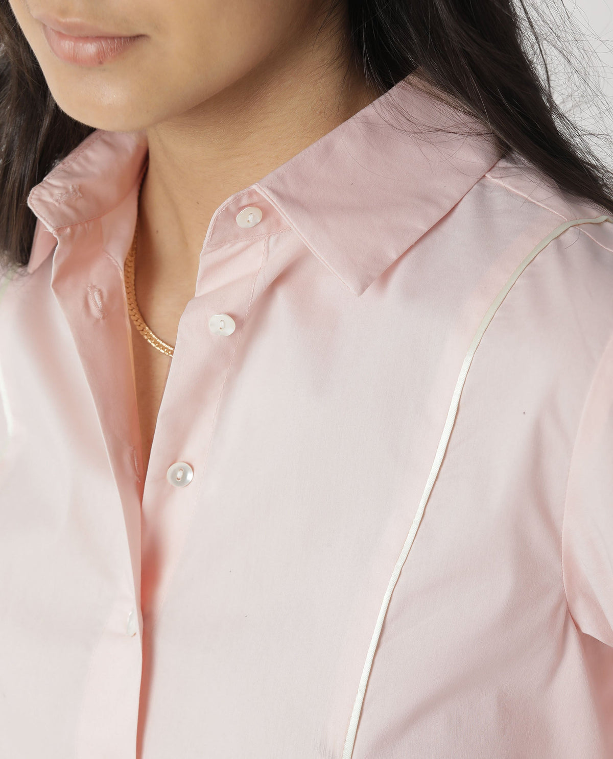Rareism Womens Bumble Pink Top Cotton Lycra Fabric Regular Fit Cuffed Sleeve Collared Neck