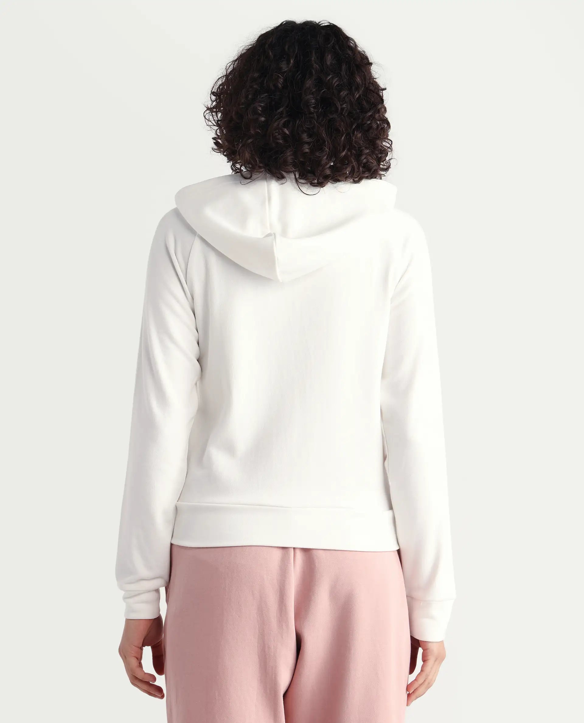 Rareism Women's Medium Weight Terry 290 Gsm Cotton Blend Hooded Plain Regular Fit Jacket