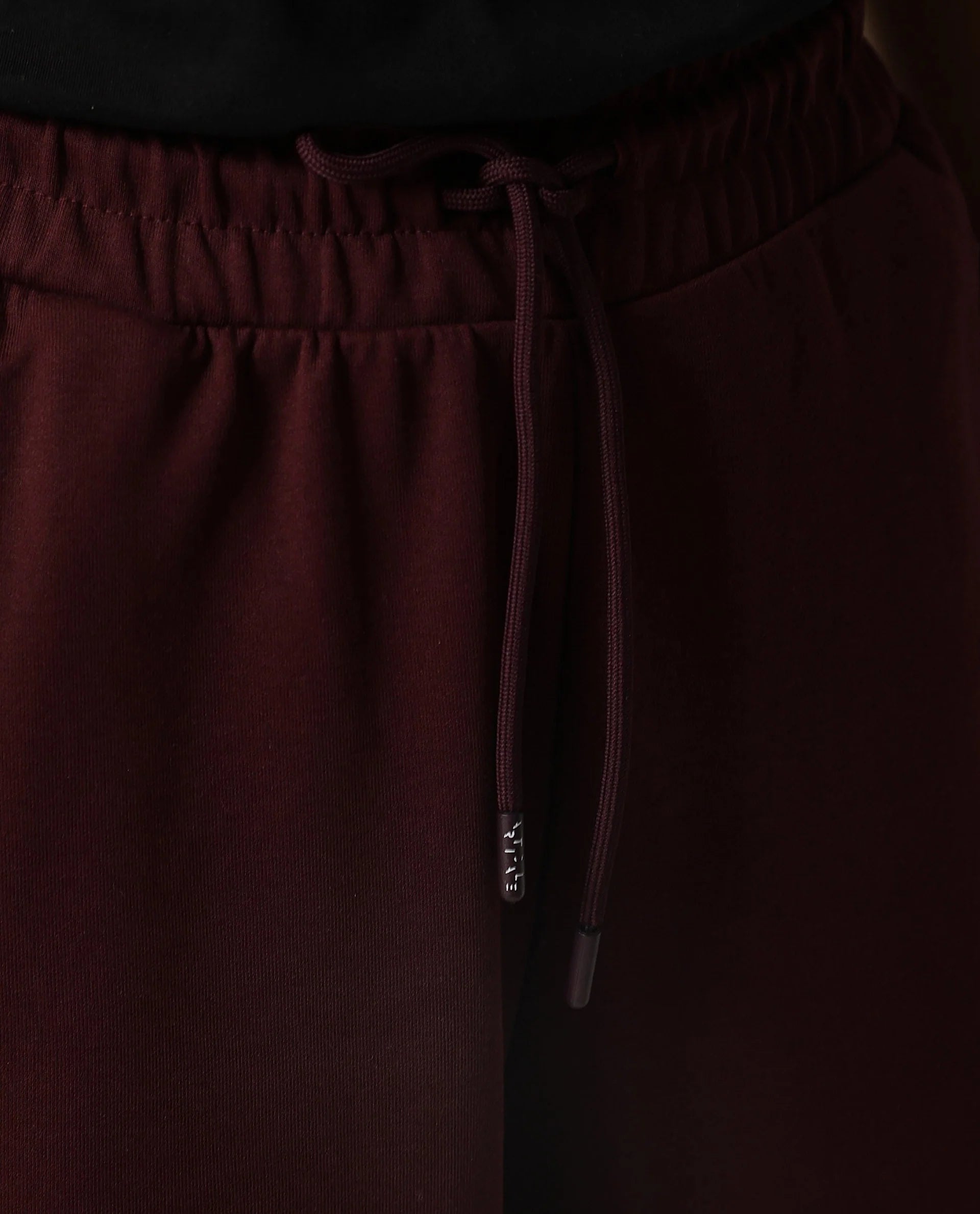 Rareism Women Capsule Maroon Cotton Blend Fabric Relaxed Fit Solid Mid Rise Ankle Length Track Pant