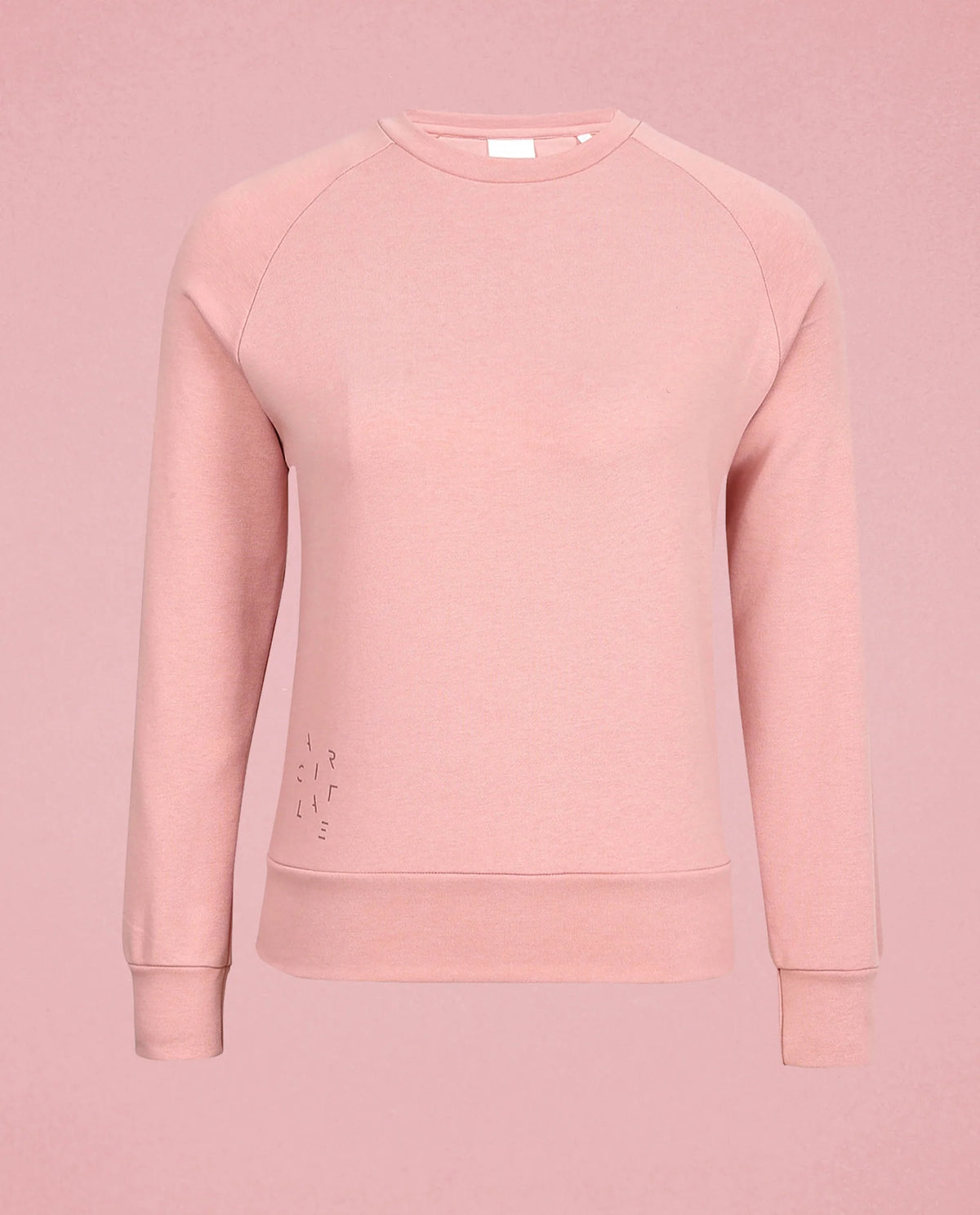 Rareism Women Cax Dusky Pink Cotton Blend Fabric Relaxed Fit Full Sleeves Solid Round Neck Sweatshirt