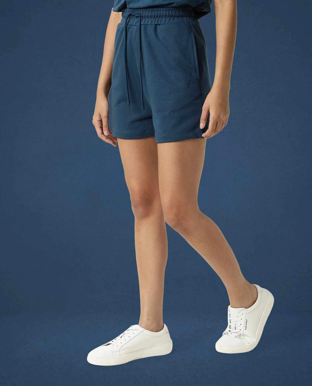 Rareism Women Ciri Dusky Green Cotton Poly Fabric Relaxed Fit Solid Mid Rise Shorts