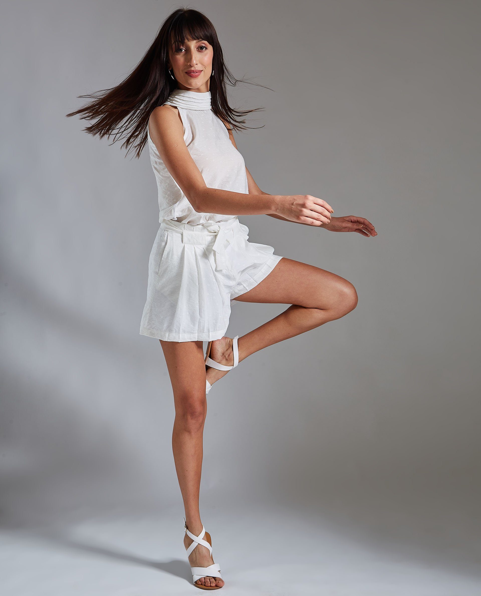 Rareism Women Copper White Shorts Solid