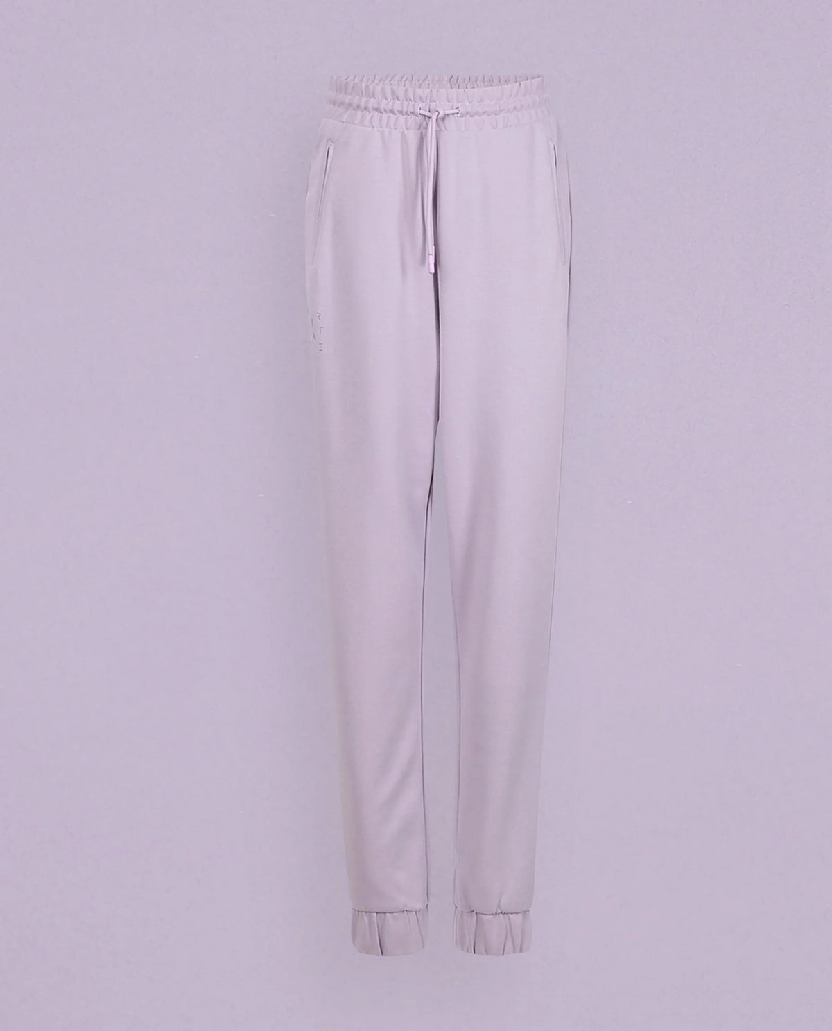 Rareism Women Creta Light Pink Cotton Blend Fabric Relaxed Fit Solid Mid Rise Ankle Length Track Pant