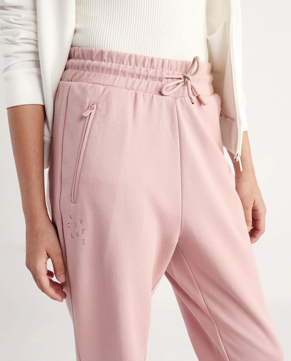 Rareism Women's Heavy Weight Interlock 340 Gsm Cotton Blend Plain Ankle Length Relaxed Fit Track Pant