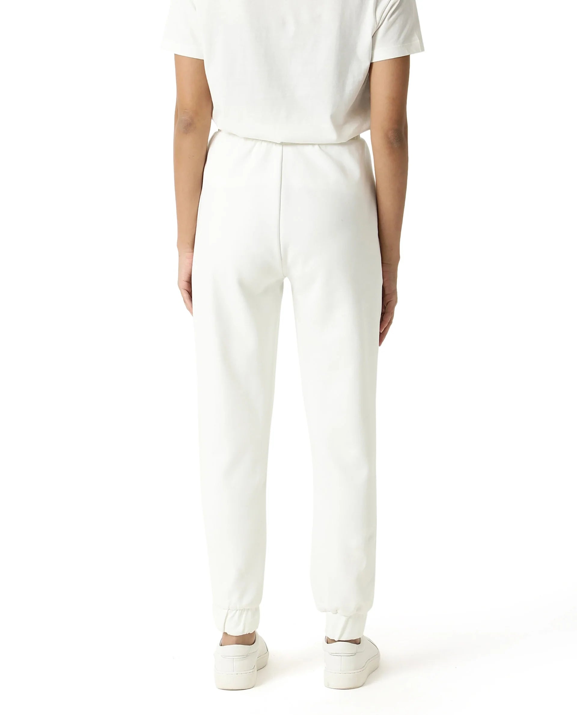 Rareism Women's Heavy Weight Interlock 340 Gsm Cotton Blend Plain Ankle Length Relaxed Fit Track Pant