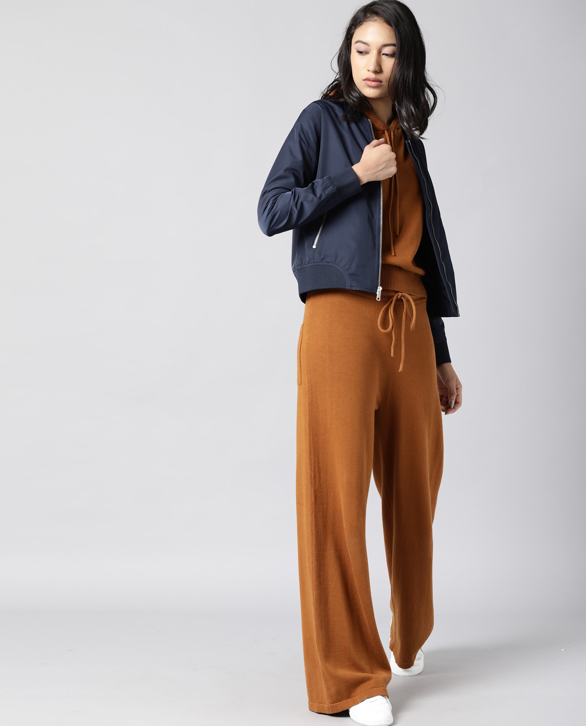 Rareism Women Dandra Navy Jacket Full Sleeves Solid