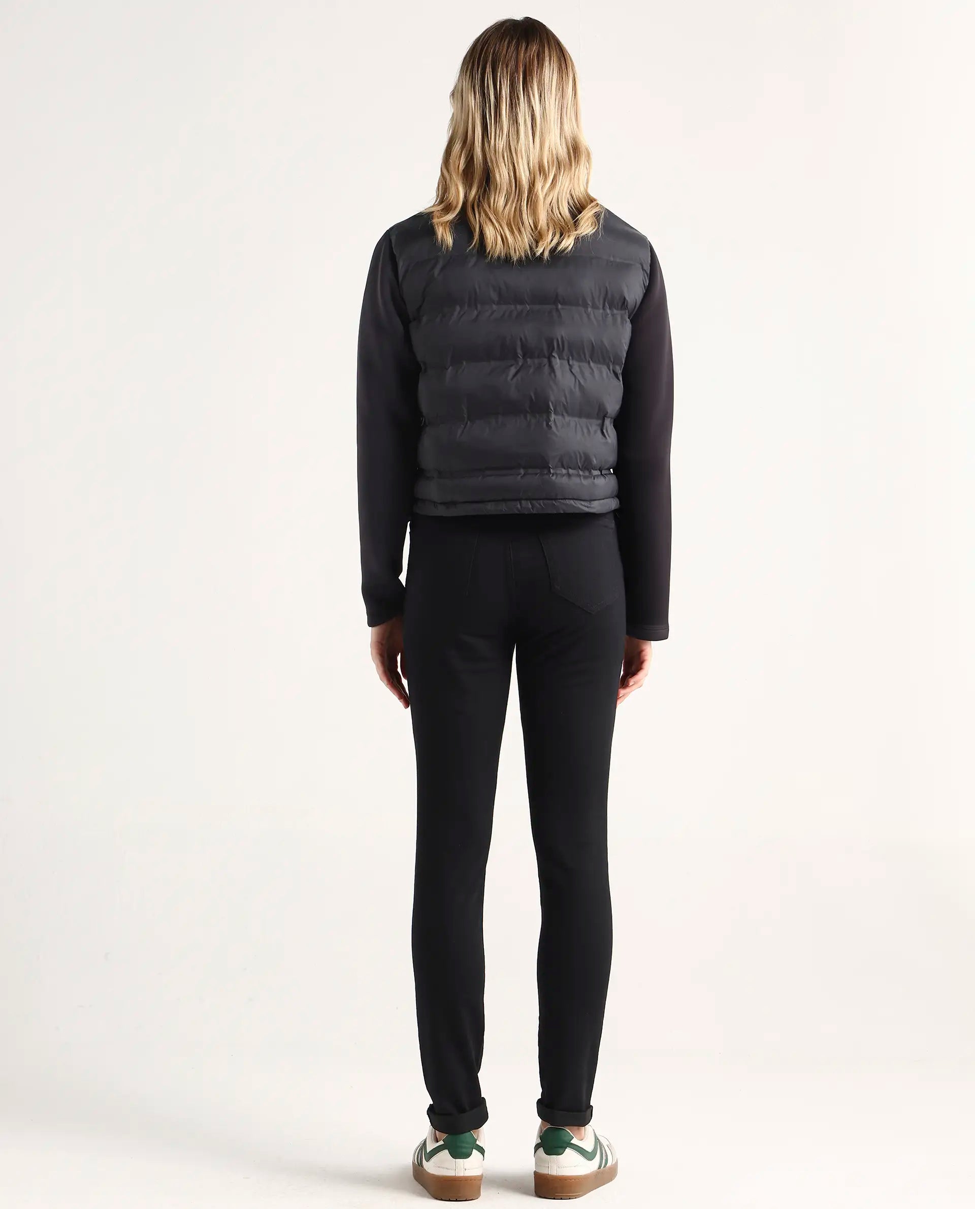 Rareism Women's Dengo Black Cotton Blend Skinny Plain Jeans